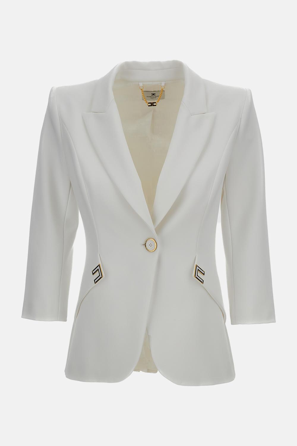 elisabetta franchi jacket with logo details