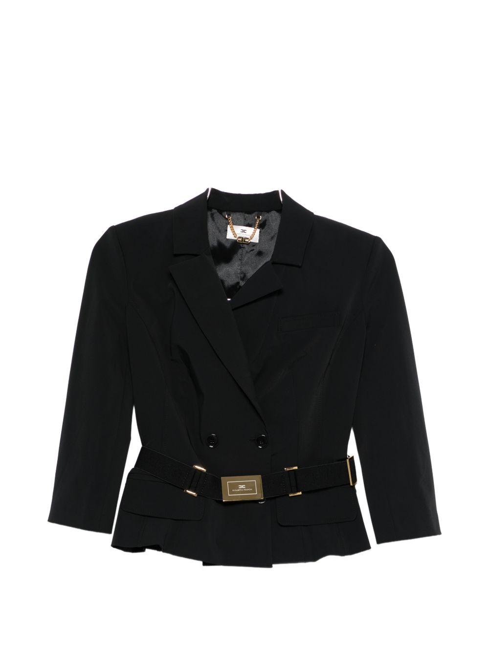 elisabetta franchi jackets black poliammide elastane - women