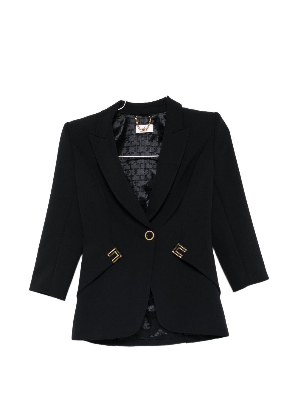 elisabetta franchi jackets black polyester - women