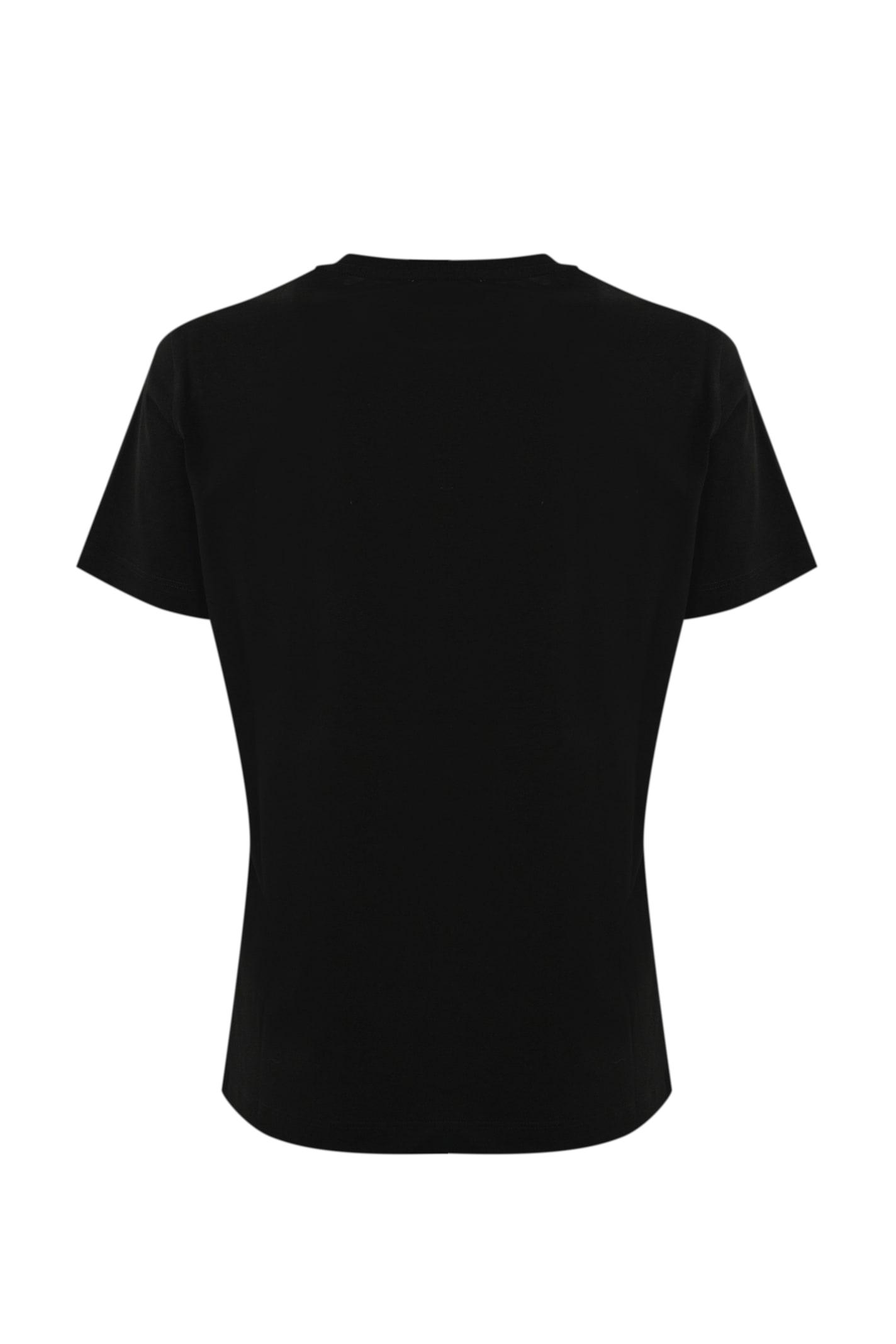 elisabetta franchi jersey t-shirt with logo print and embroidery