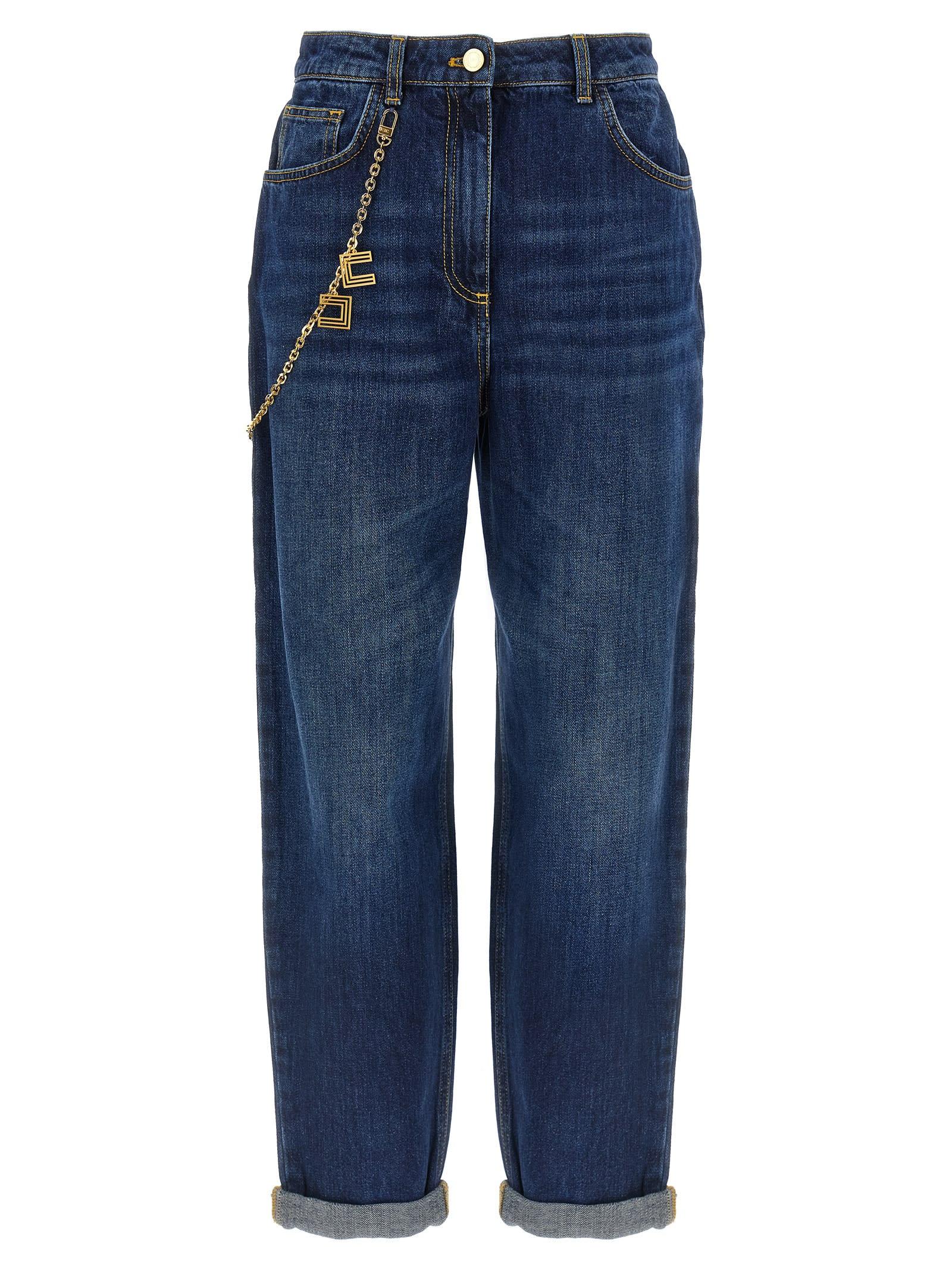 elisabetta franchi jewel chain jeans