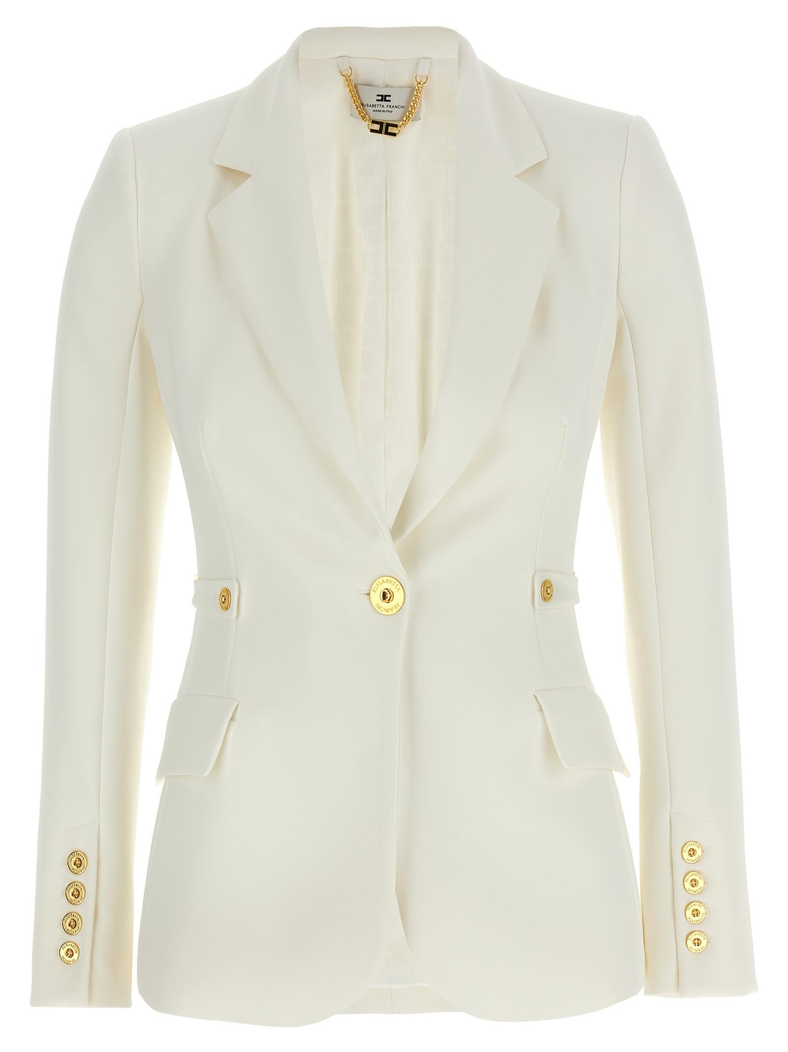 elisabetta franchi jewel strap blazer