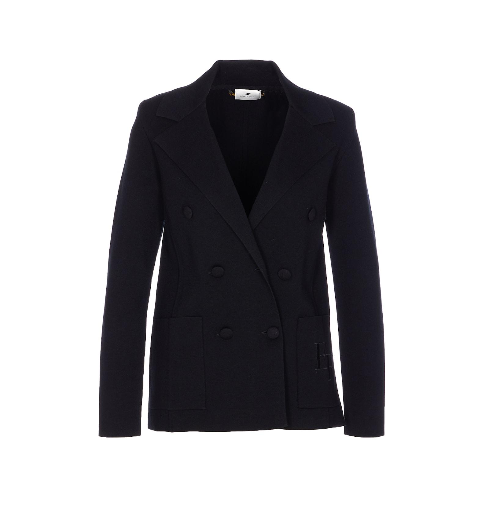 elisabetta franchi knitted logo jacket