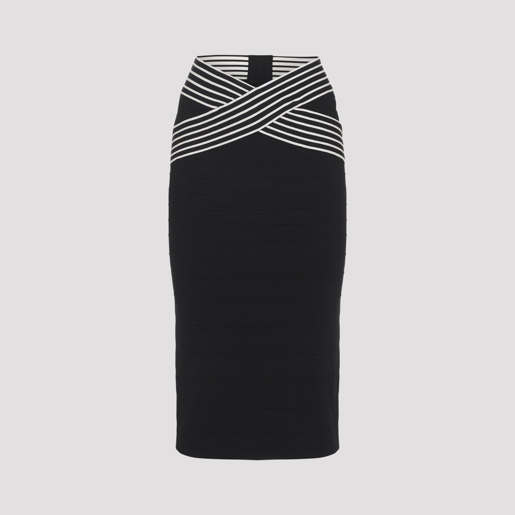 elisabetta franchi knitted skirt black viscose polyamide - women