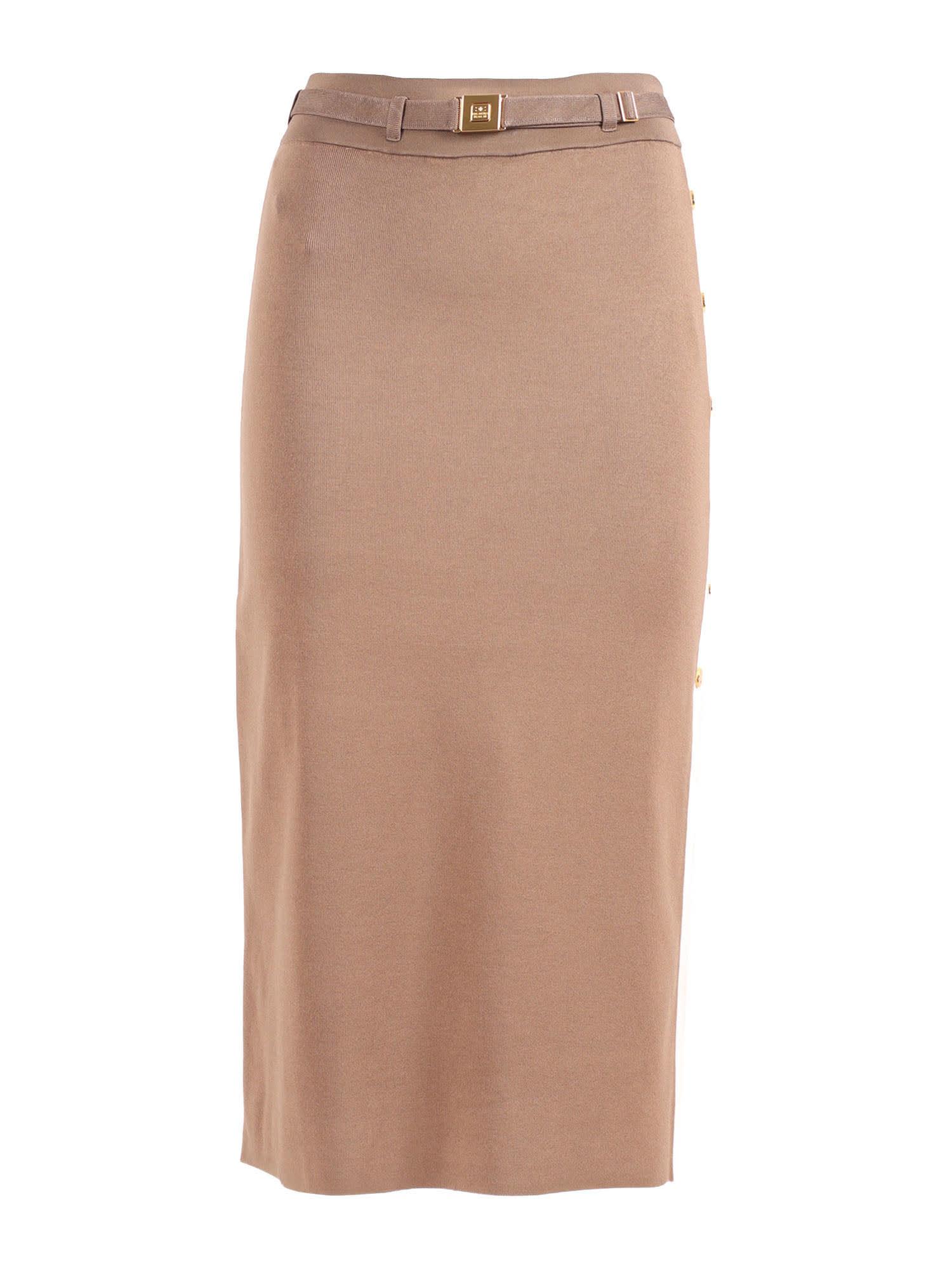 elisabetta franchi knitted skirt with belt