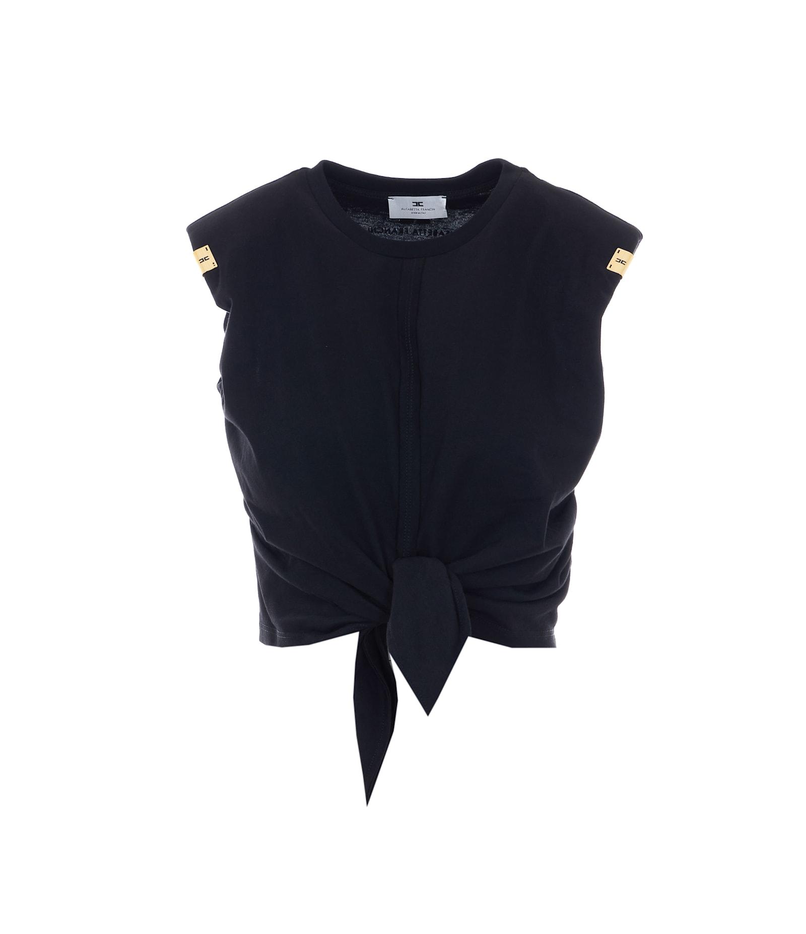 elisabetta franchi knot t-shirt