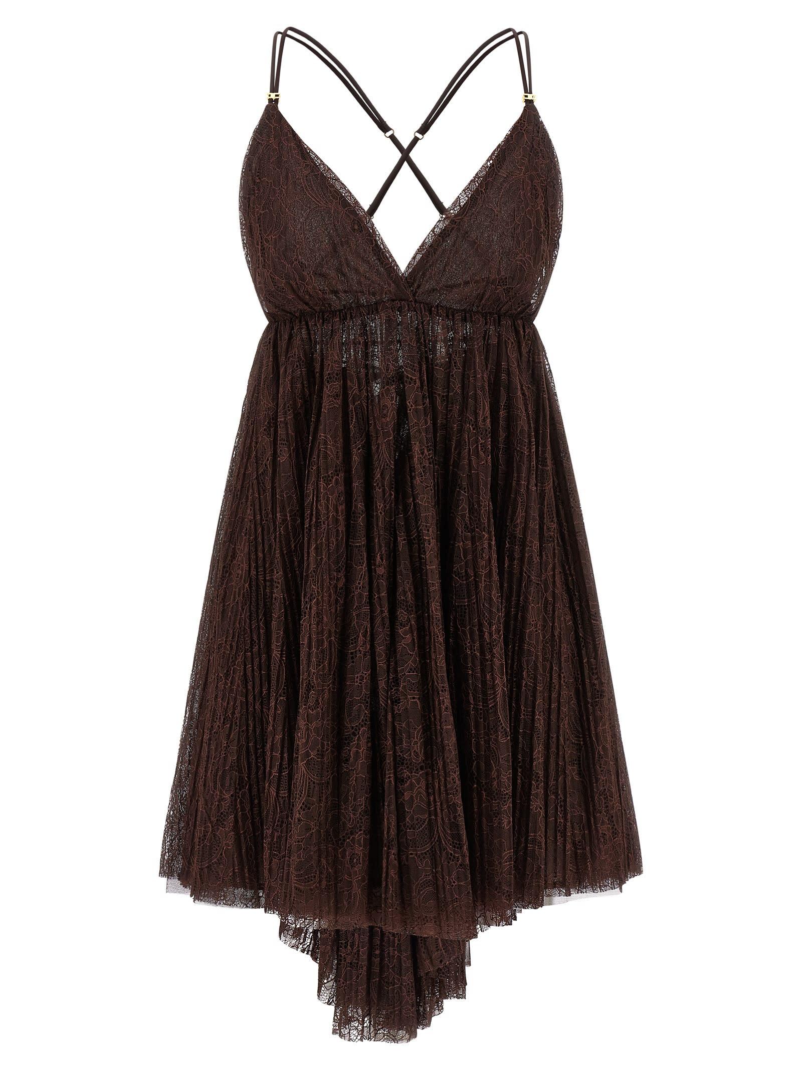 elisabetta franchi lace mini dress