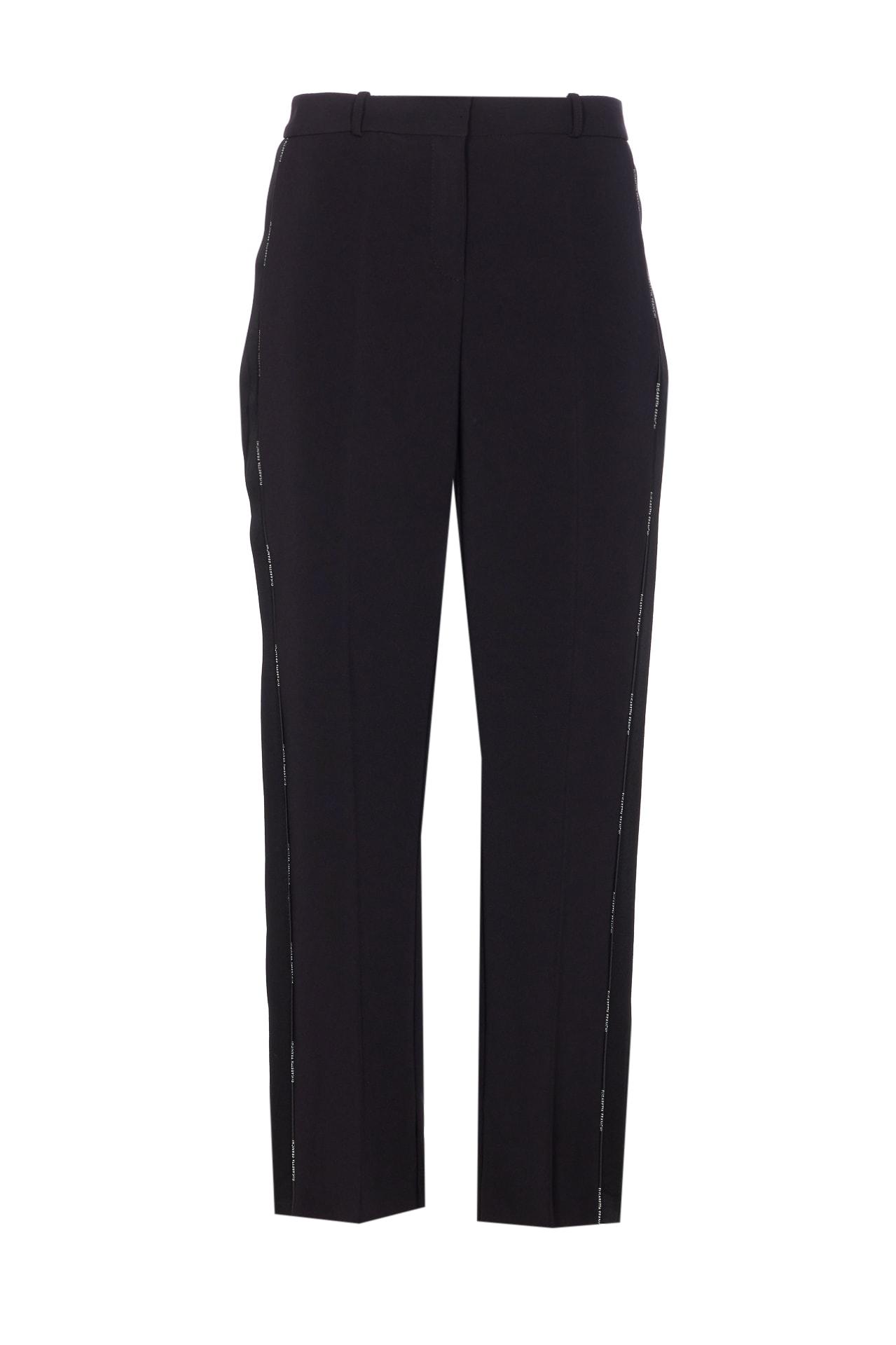 elisabetta franchi light crepe trousers with tuxedo detail