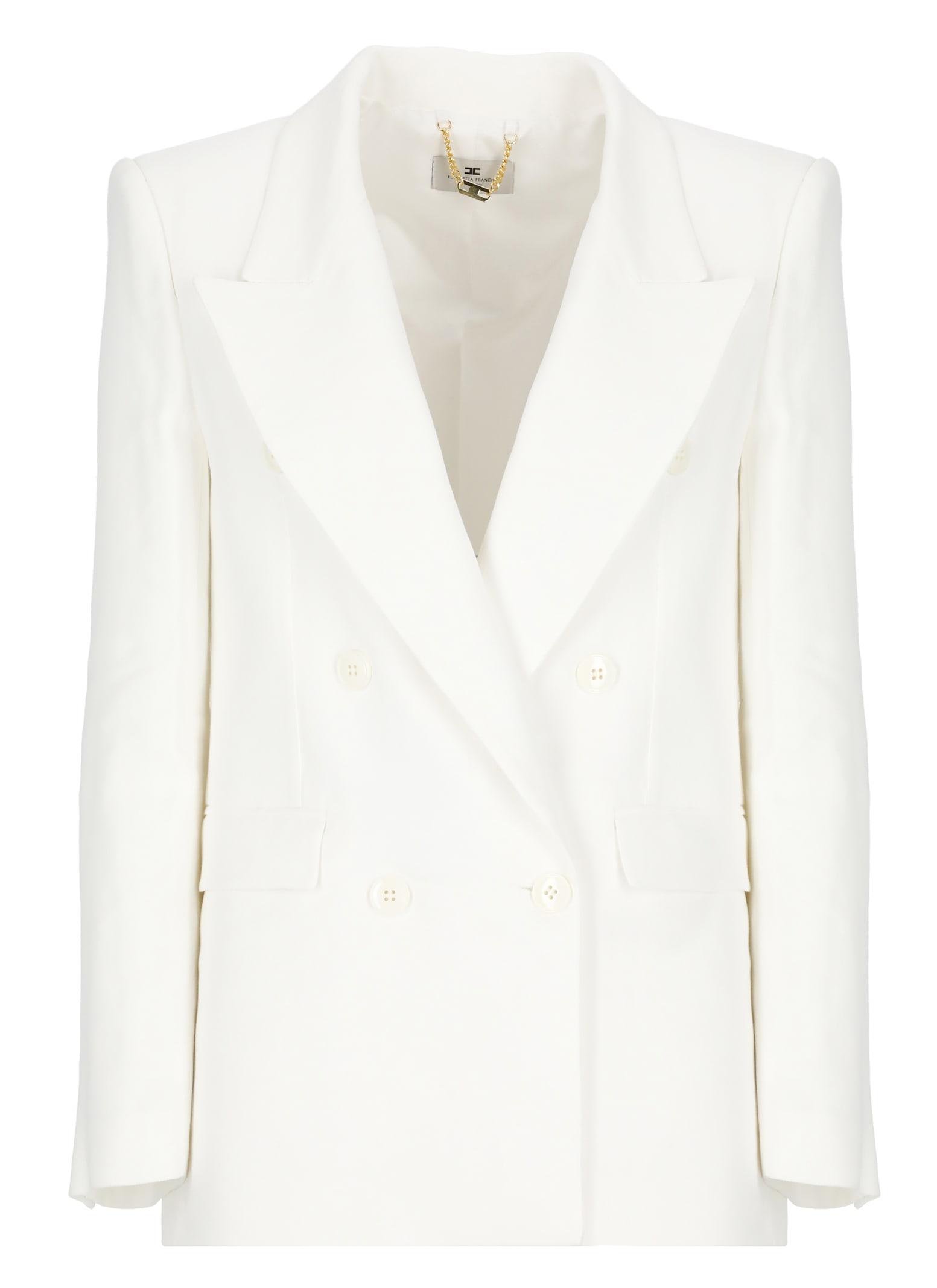 elisabetta franchi linen blend blazer