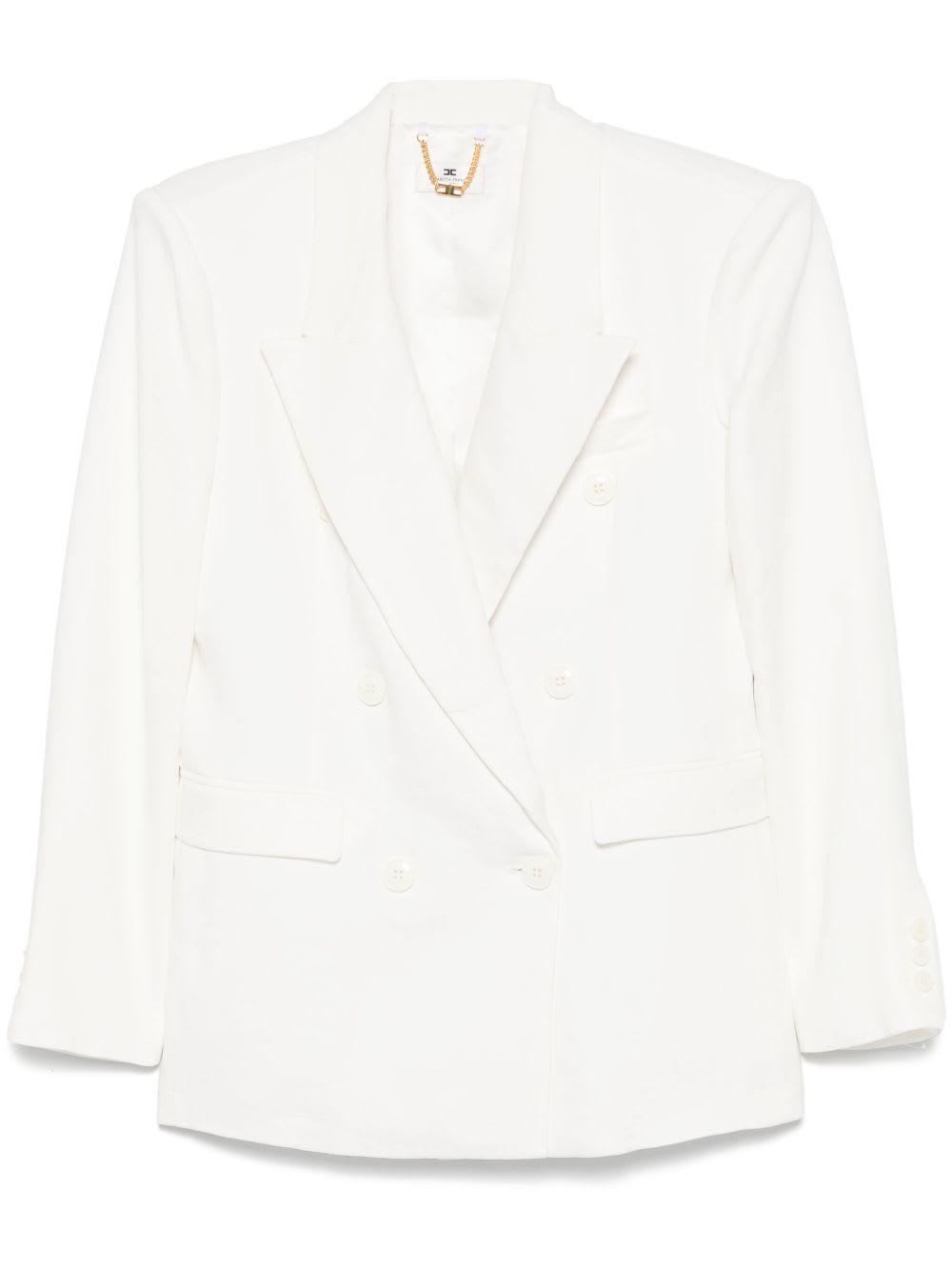 elisabetta franchi linen blend double-breasted jacket
