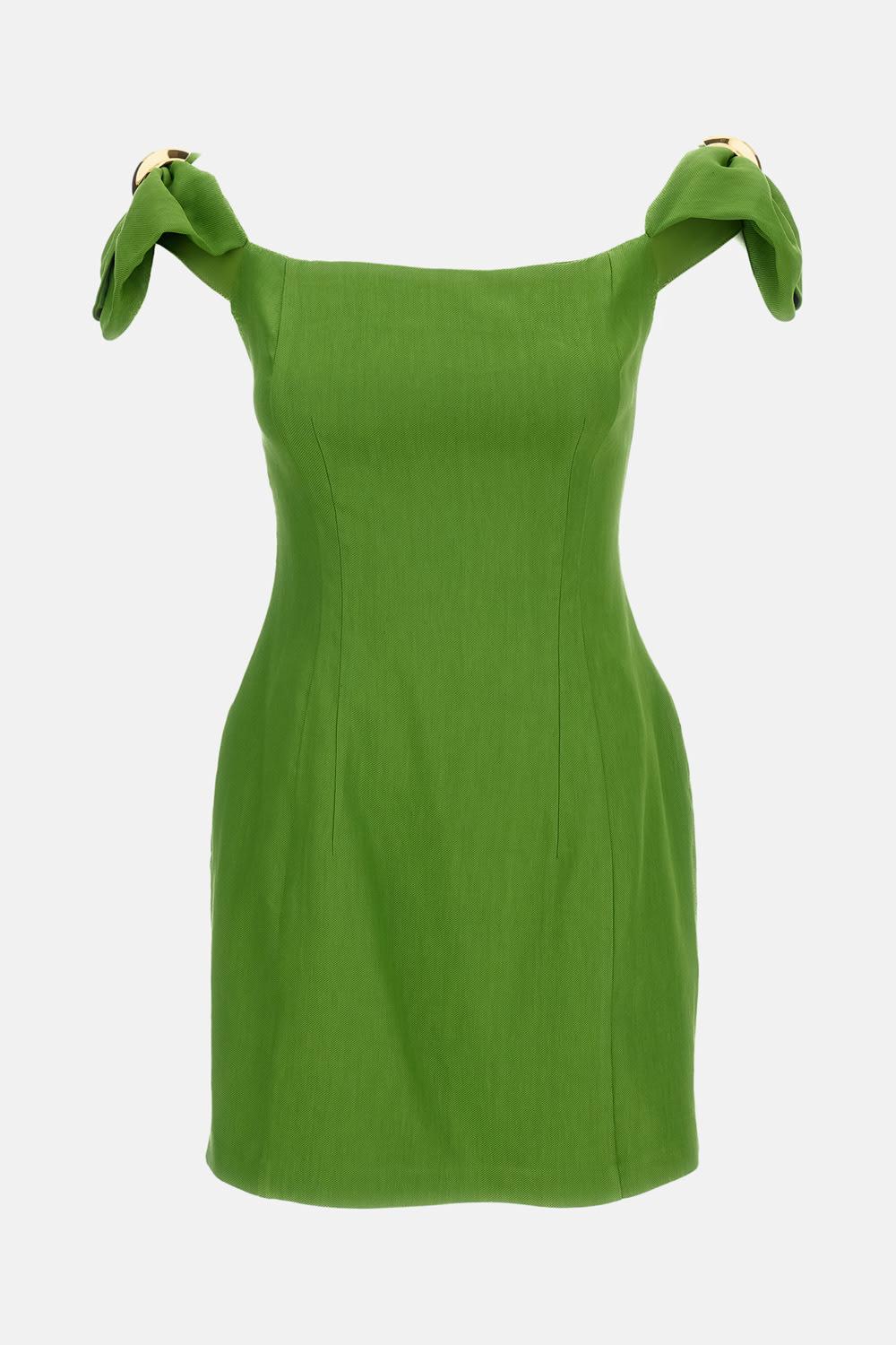 elisabetta franchi linen blend mini dress