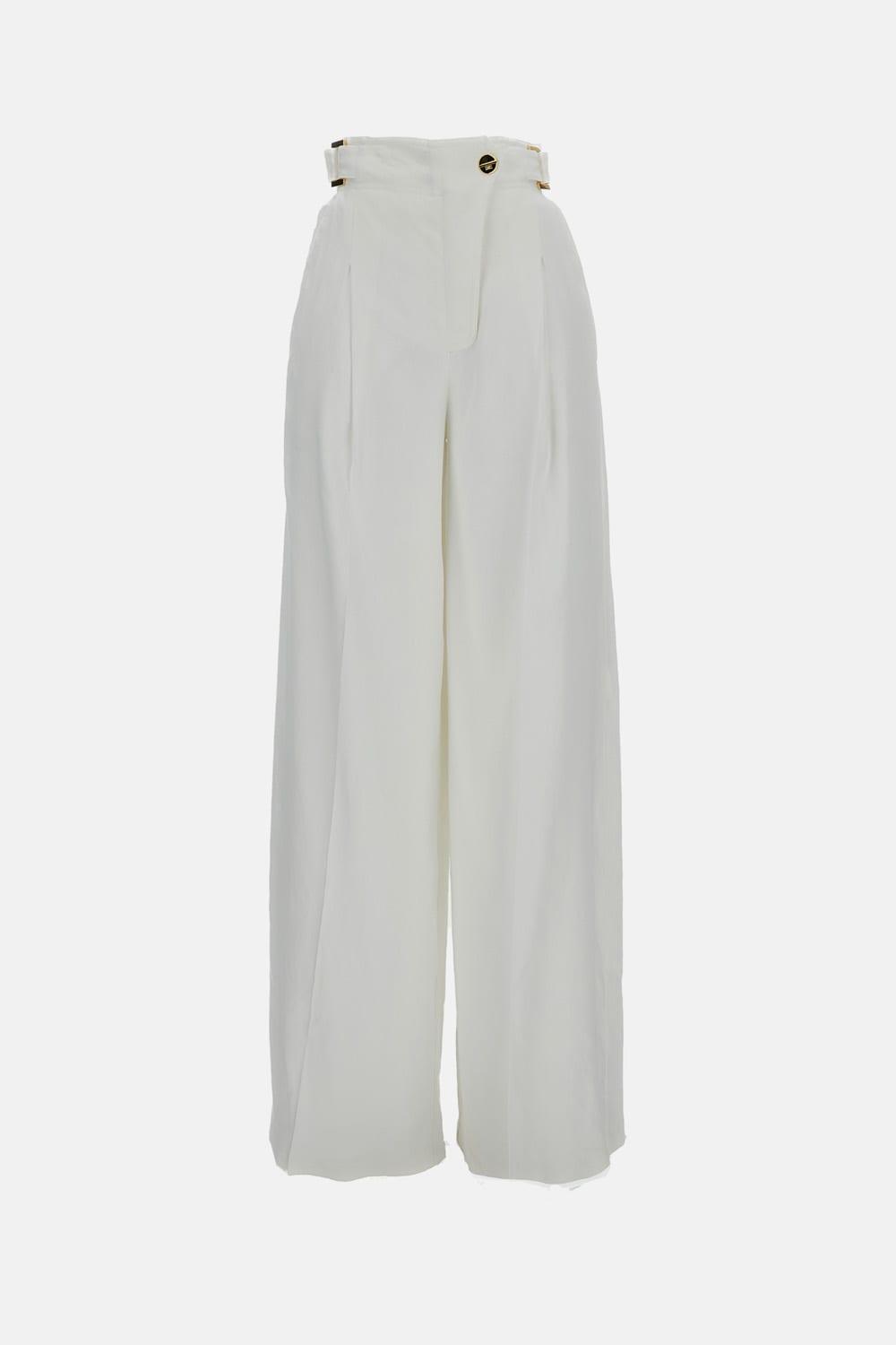 elisabetta franchi linen blend trousers