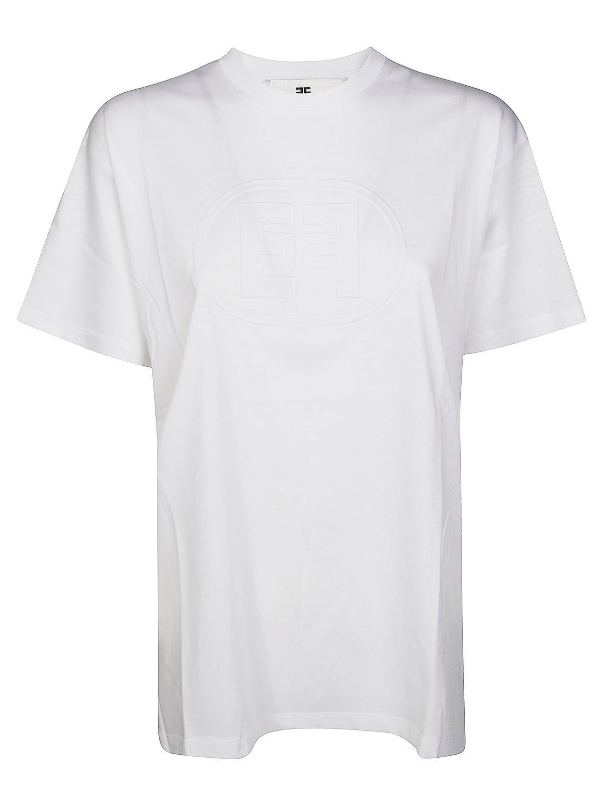 elisabetta franchi logo embossed jersey t-shirt