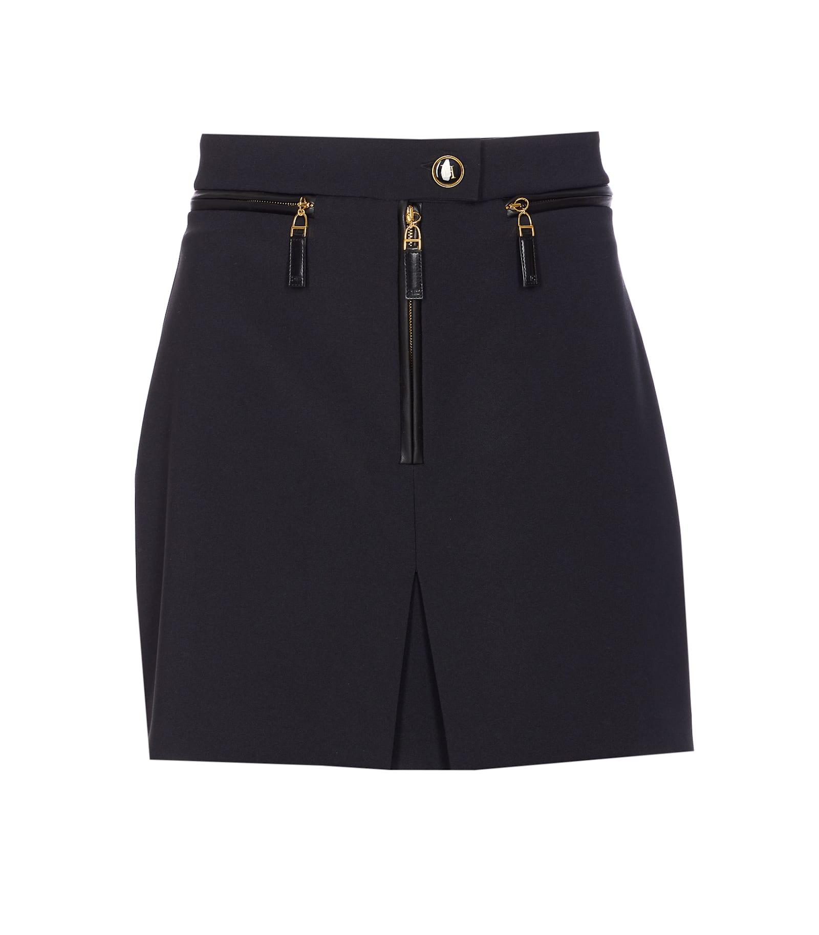 elisabetta franchi logo mini skirt