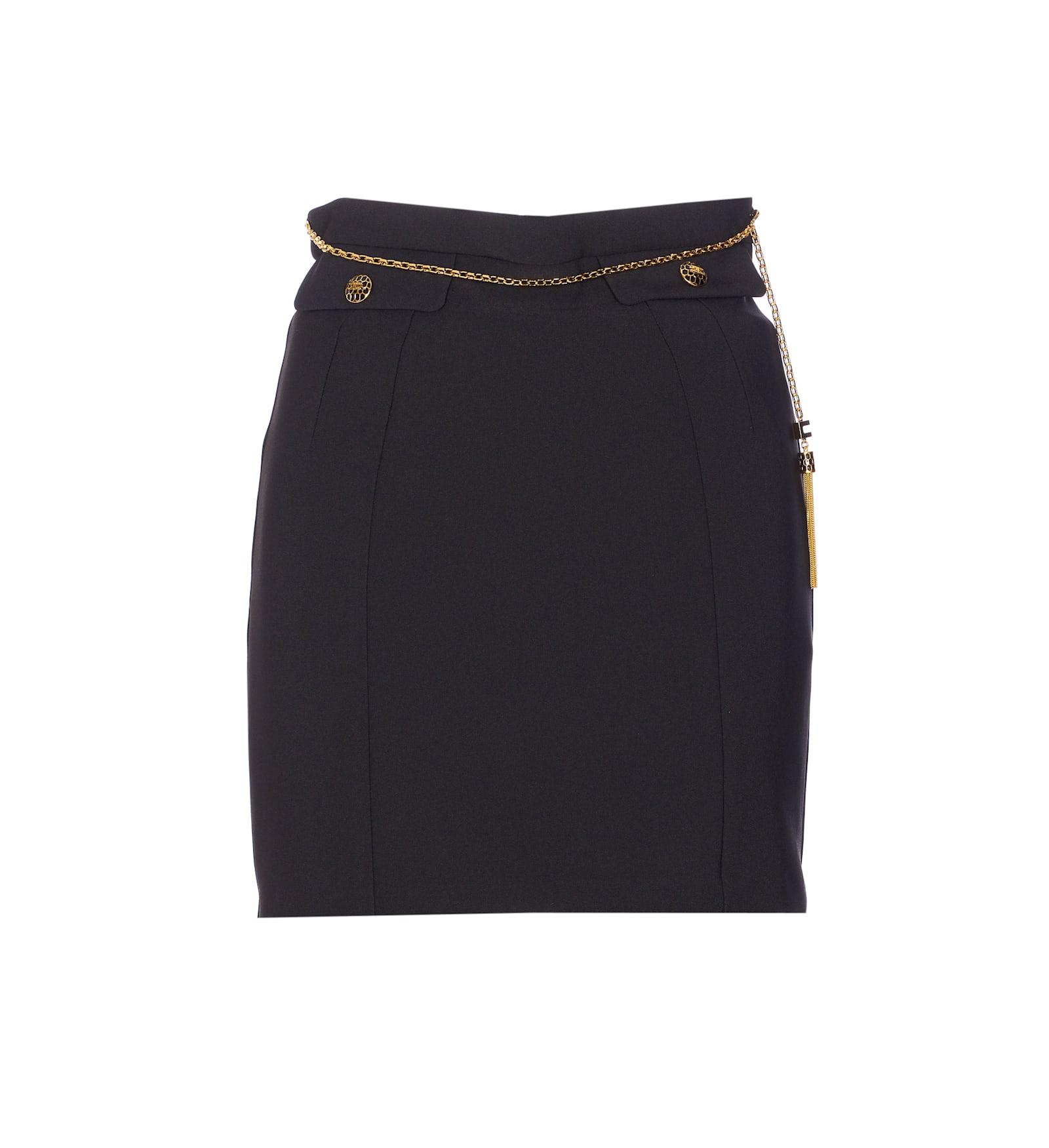 elisabetta franchi logo mini skirt
