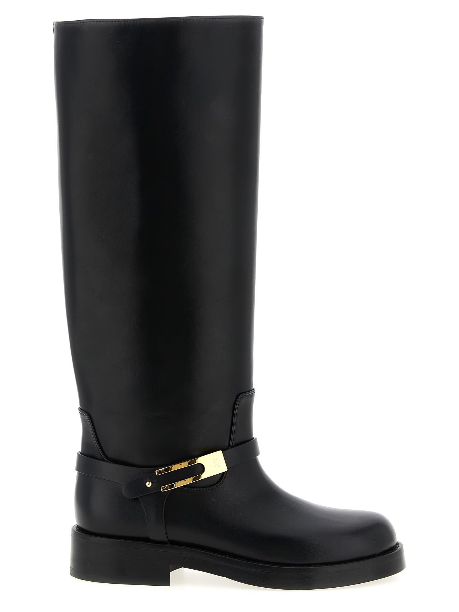 elisabetta franchi logo strap boots
