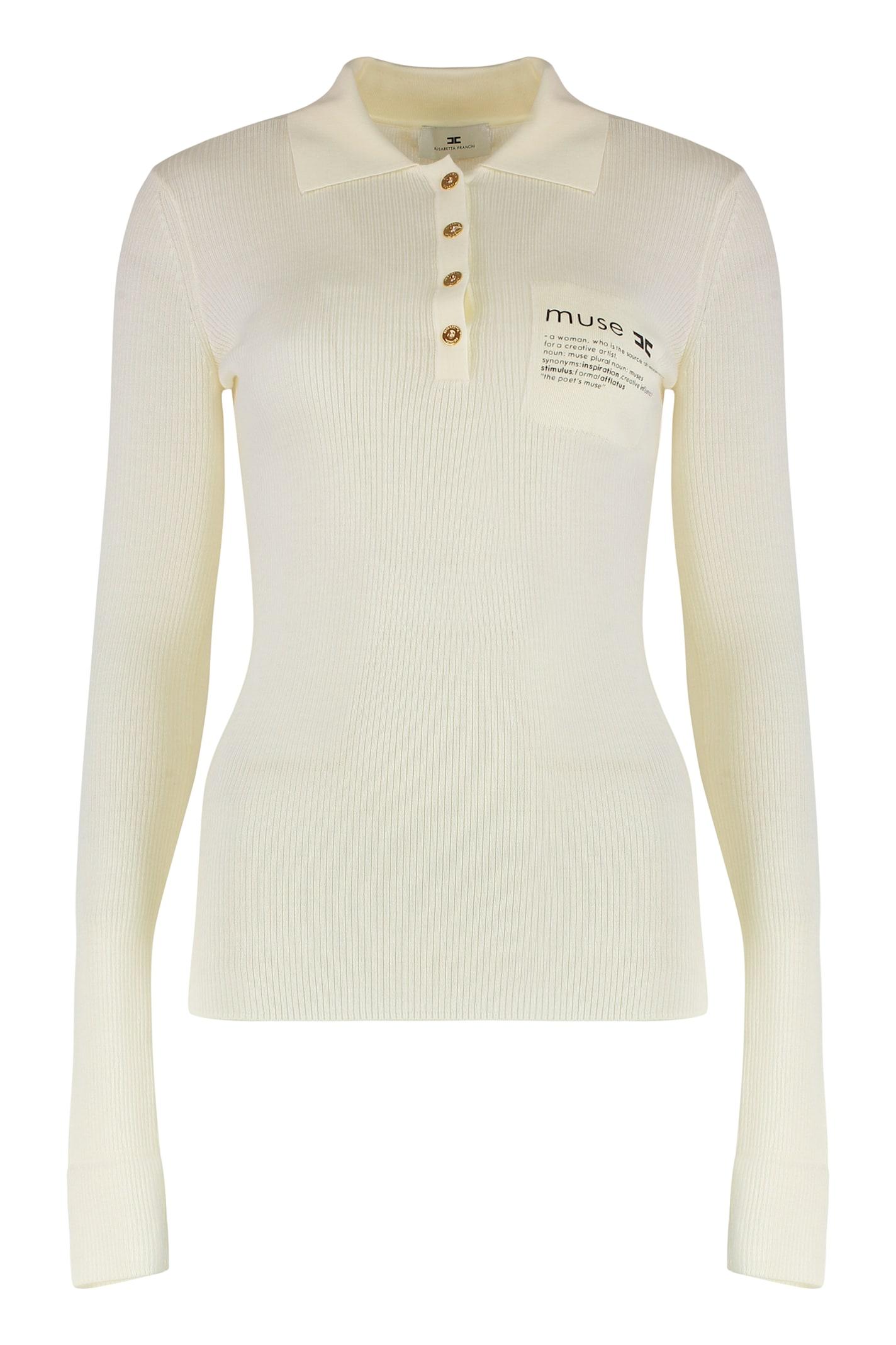 elisabetta franchi long sleeve polo shirt