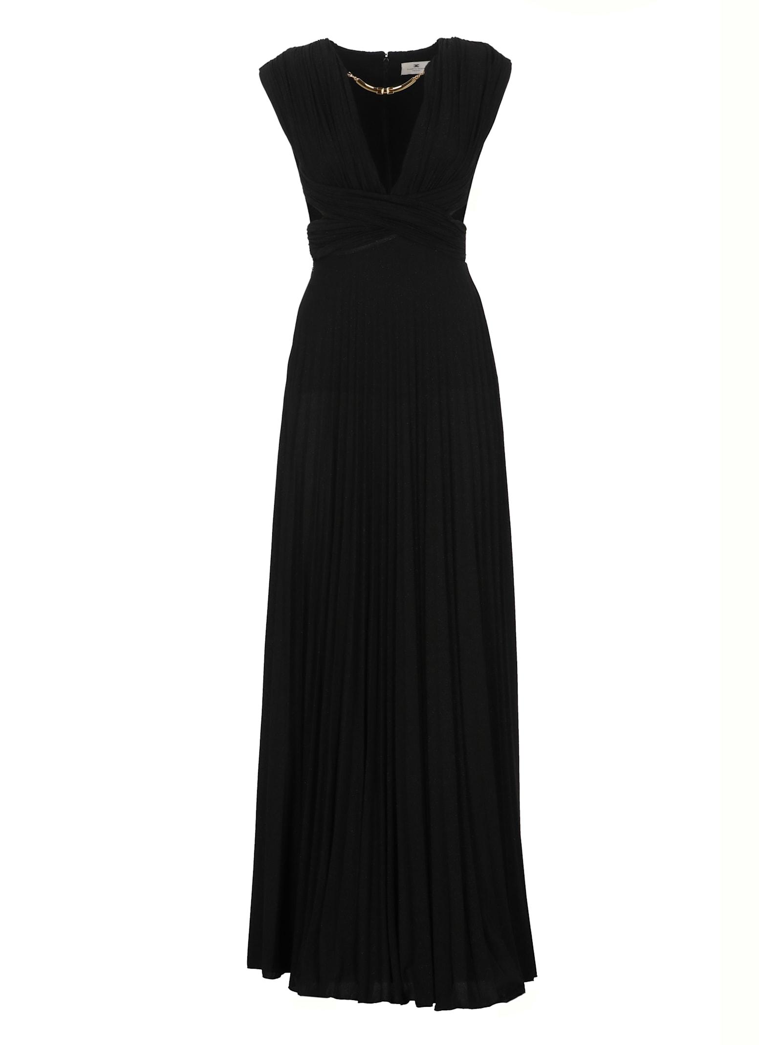 elisabetta franchi lurex red carpet dress