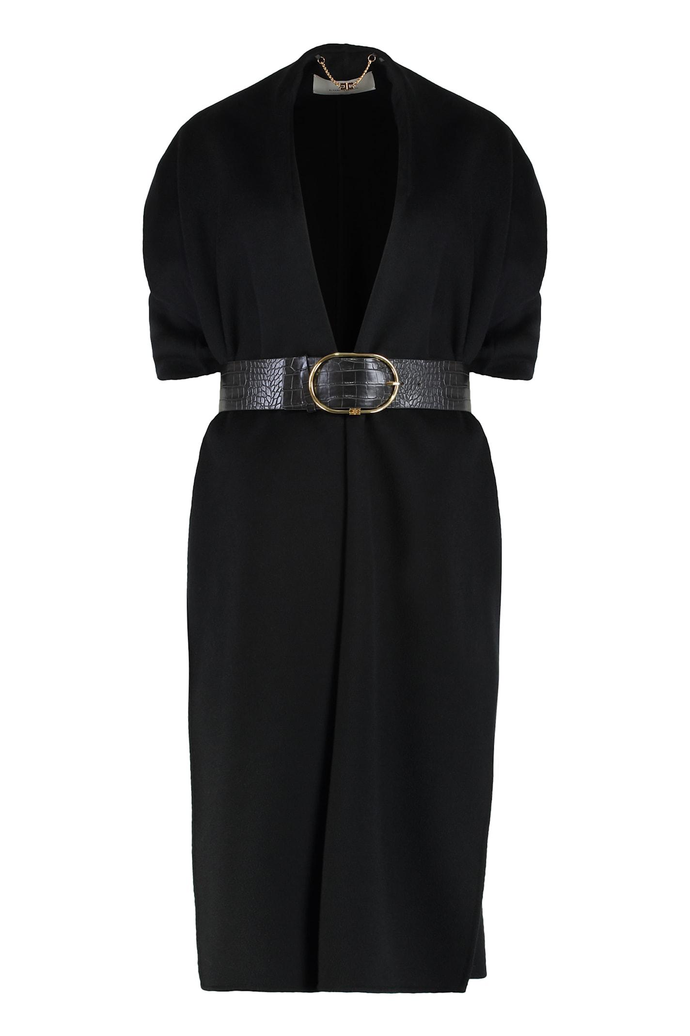 elisabetta franchi mantle in wool fabric double