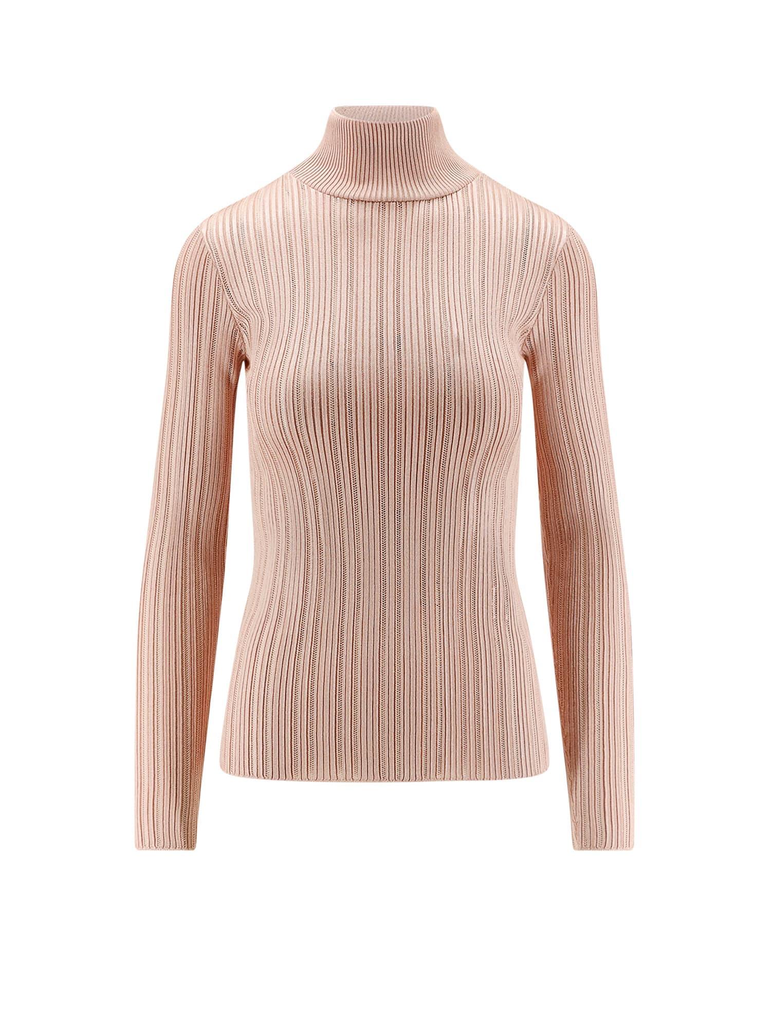 elisabetta franchi metallic fabric turtleneck sweater