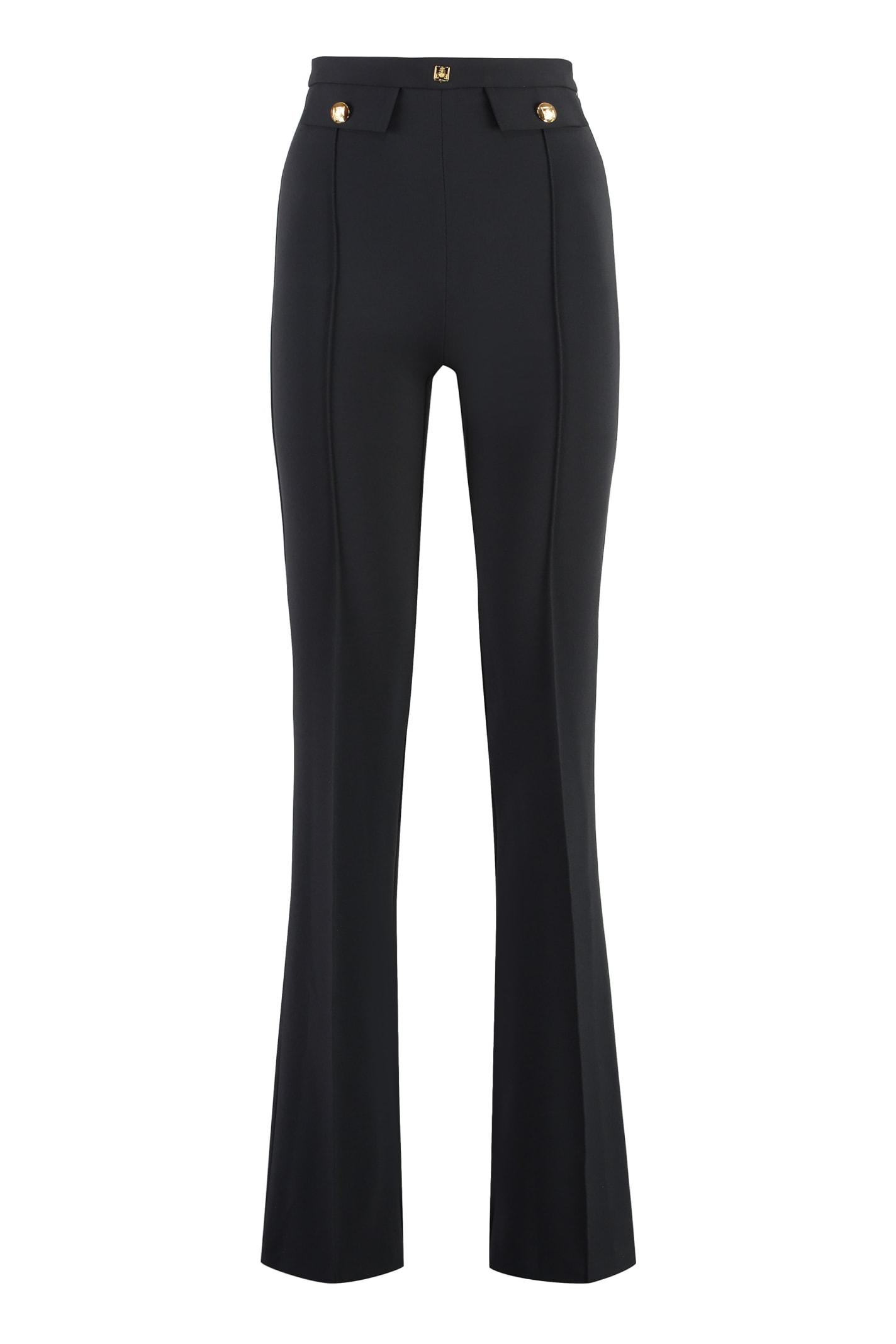 elisabetta franchi palazzo pants in crepe stretch