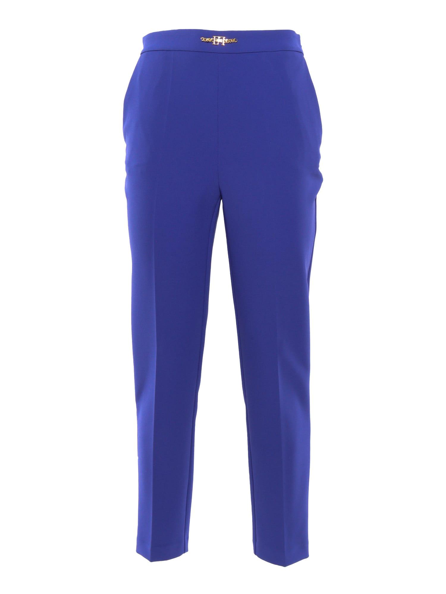 elisabetta franchi pantalone dritto blu