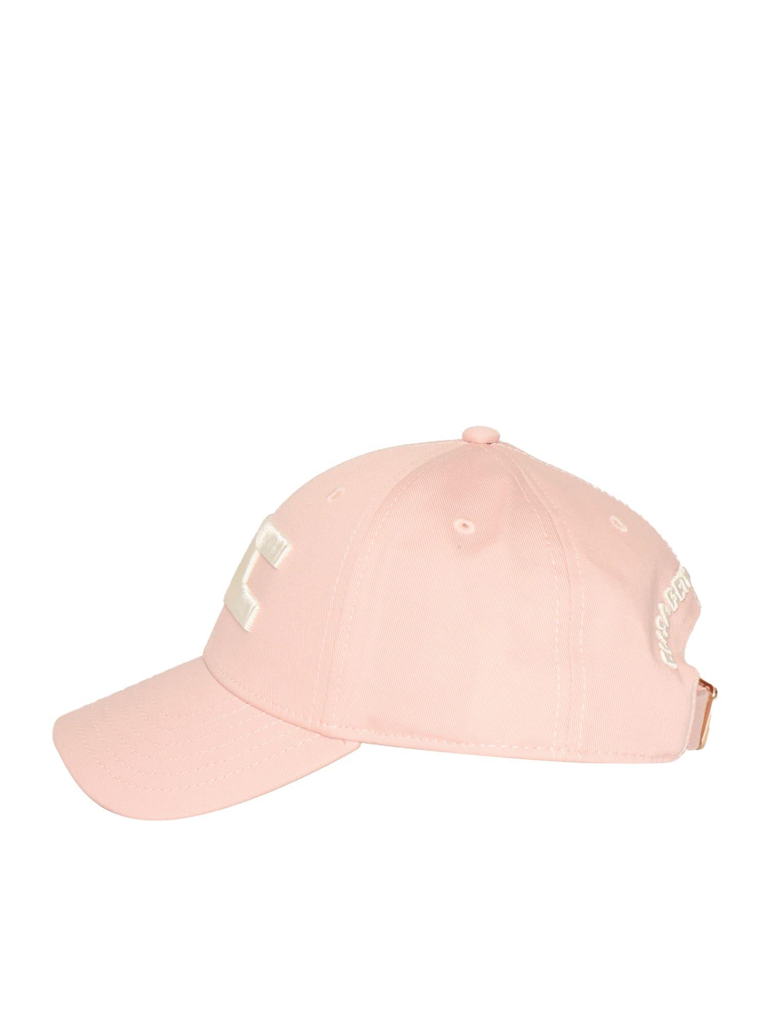elisabetta franchi pink hat with logo