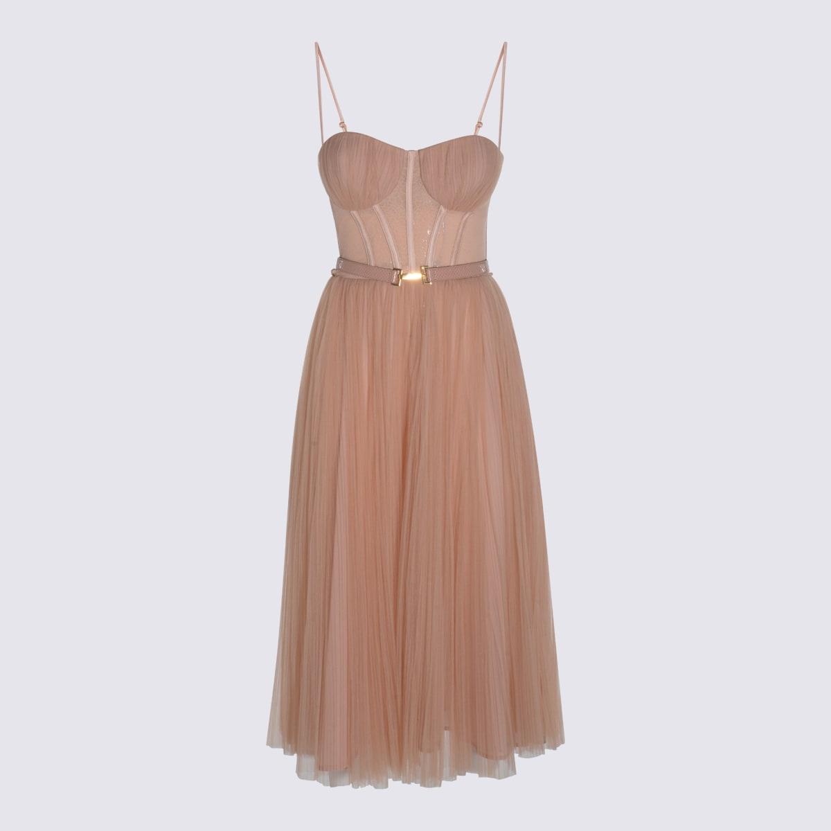 elisabetta franchi pink midi dress