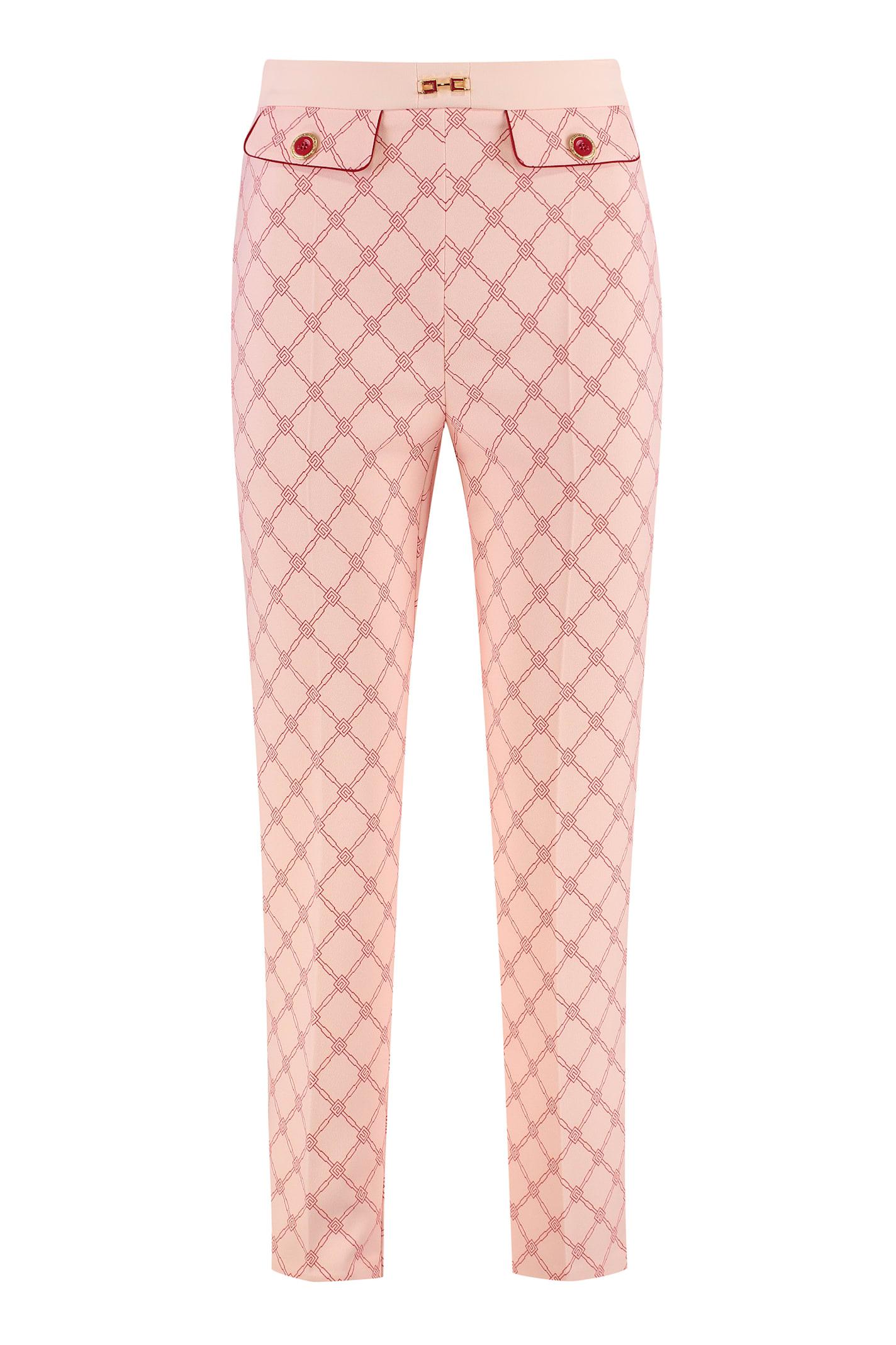 elisabetta franchi printed crêpe trousers