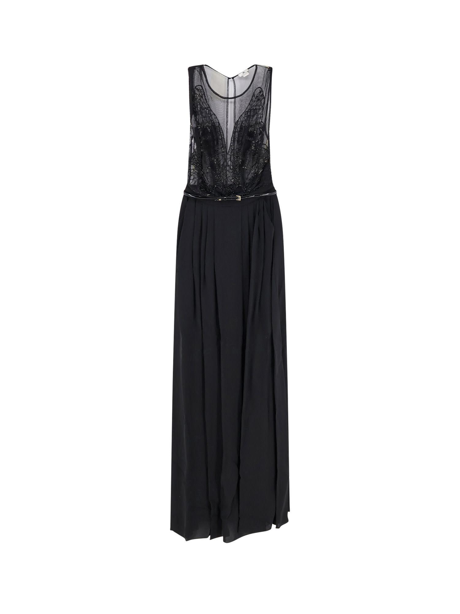 elisabetta franchi red carpet long dress with belt
