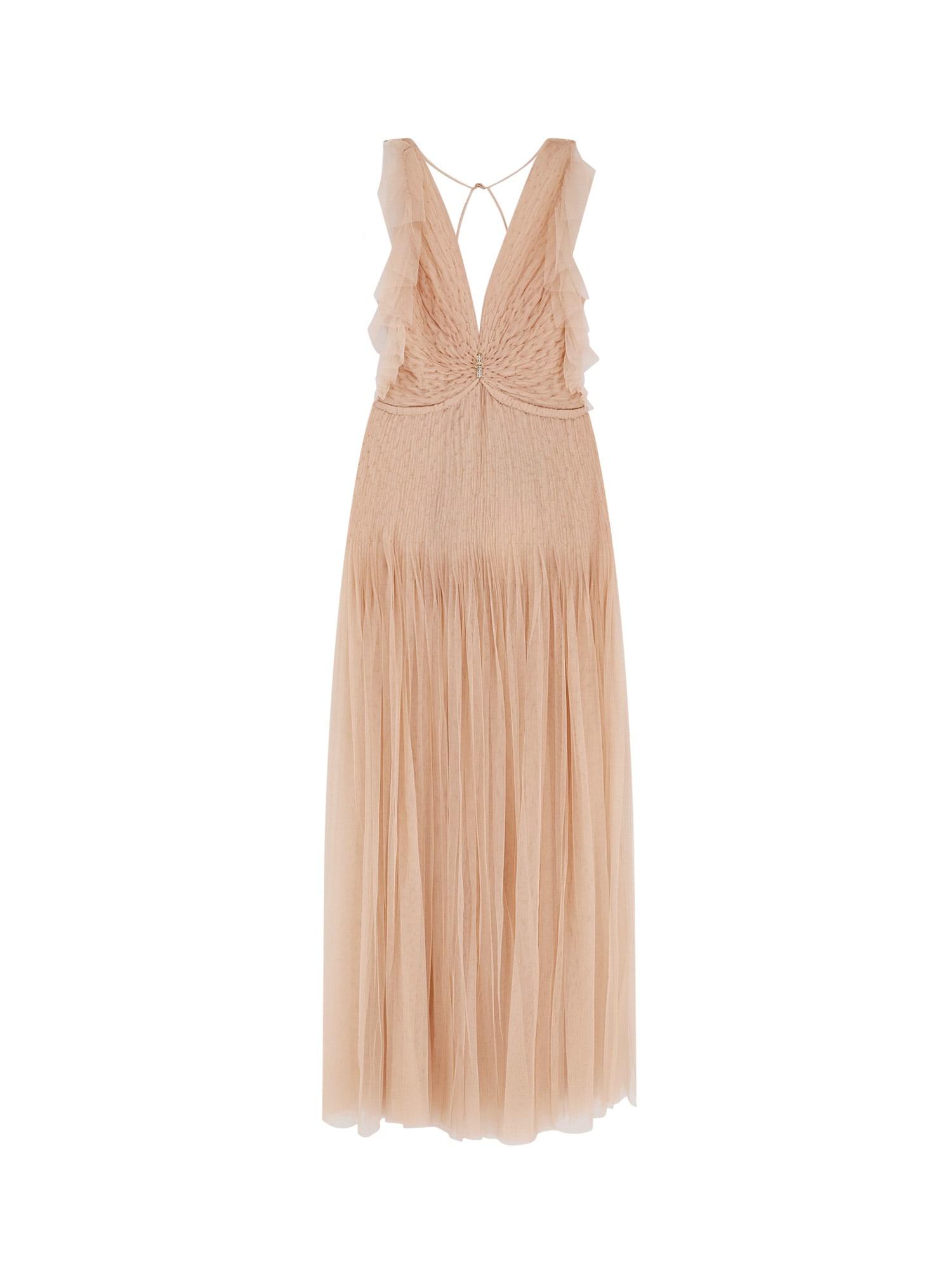 elisabetta franchi red carpet long dress with rhinestones detail