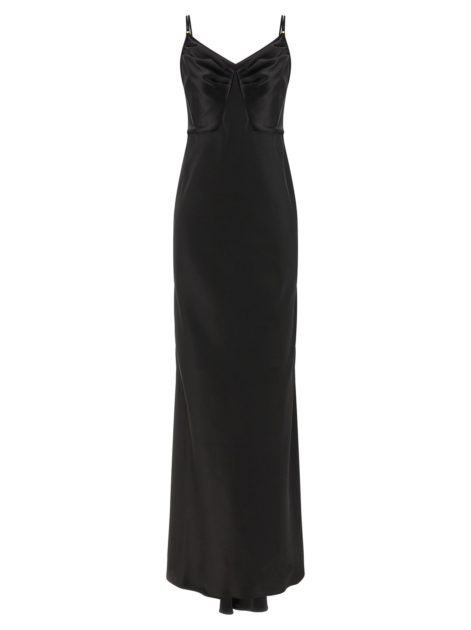 elisabetta franchi red carpet satin dress