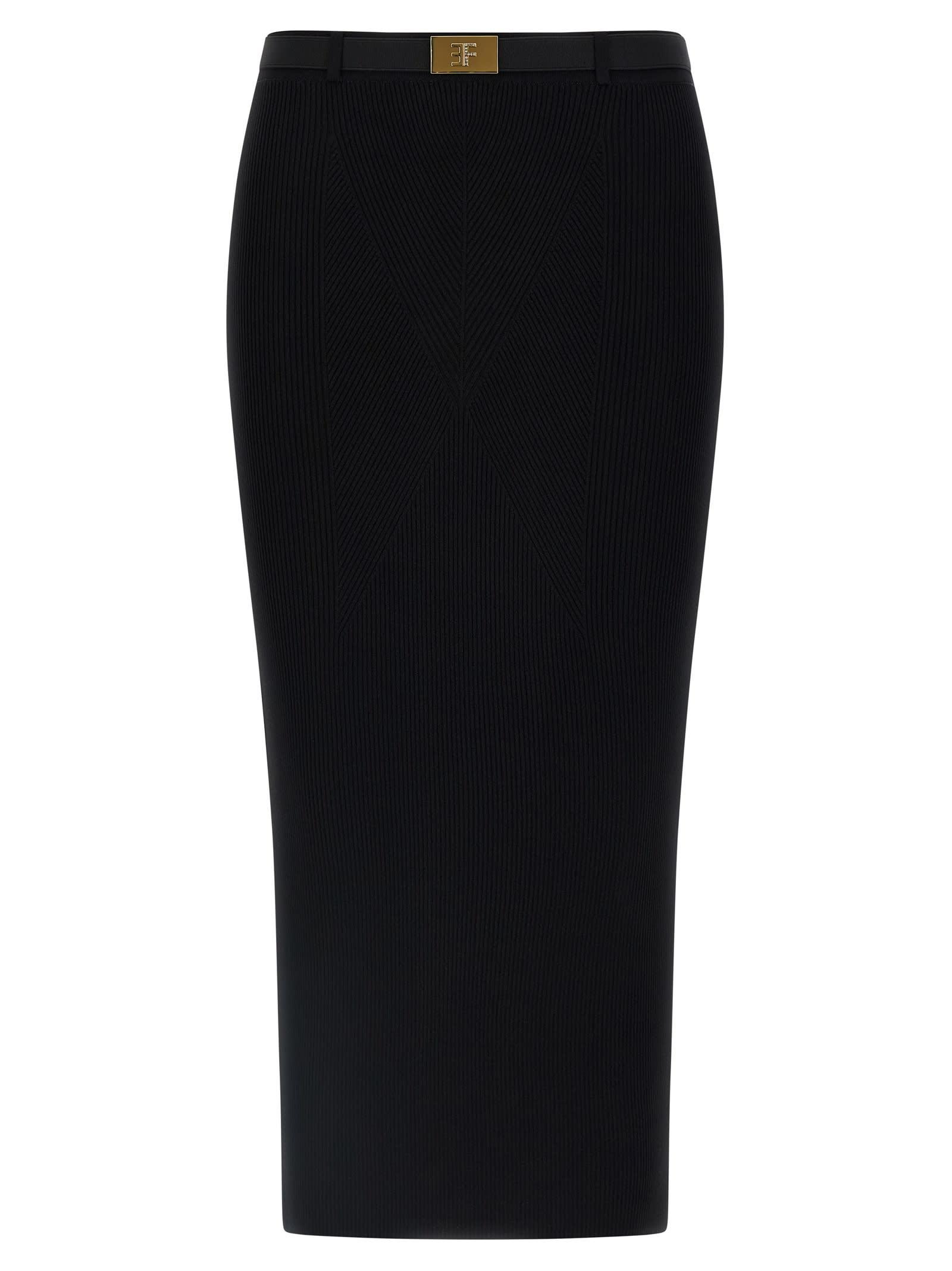 elisabetta franchi ribbed knit skirt