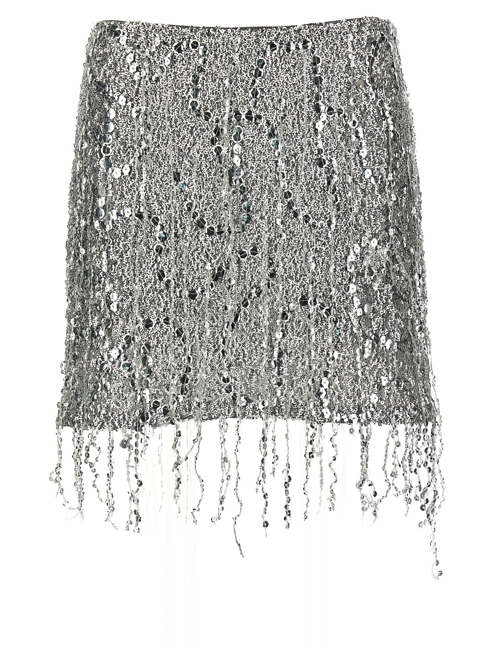 elisabetta franchi sequin tulle skirt