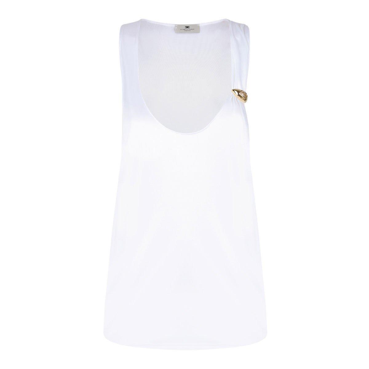 elisabetta franchi shiny jersey tank top