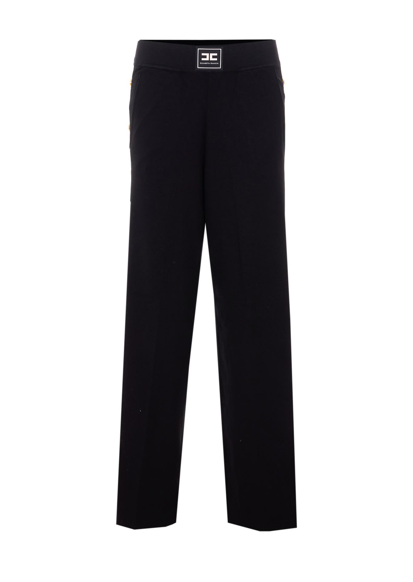 elisabetta franchi shiny viscose band knitted pants