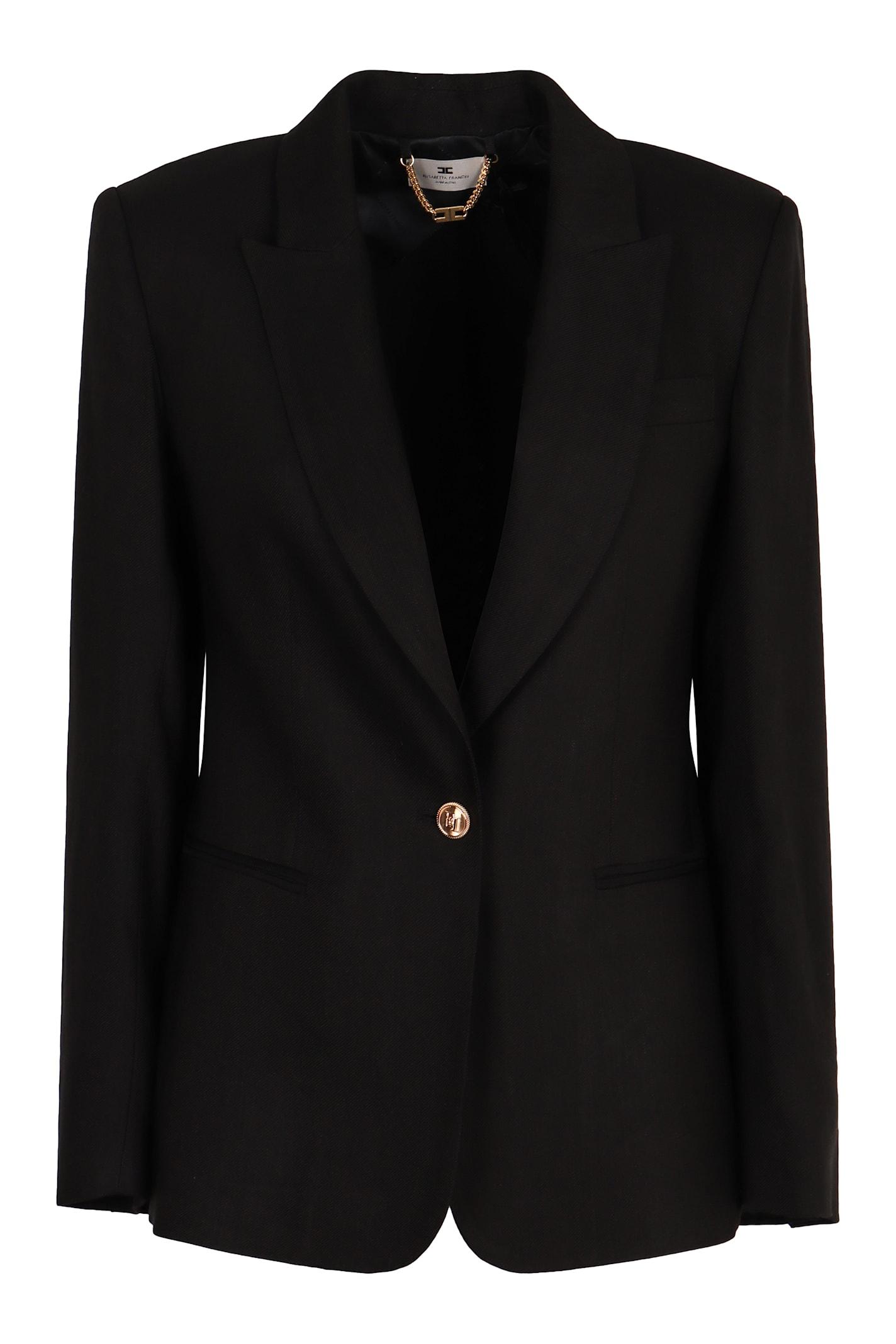 elisabetta franchi single-breasted one button jacket