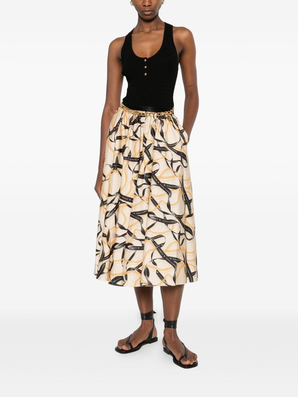 elisabetta franchi skirts beige cotton elastane - women