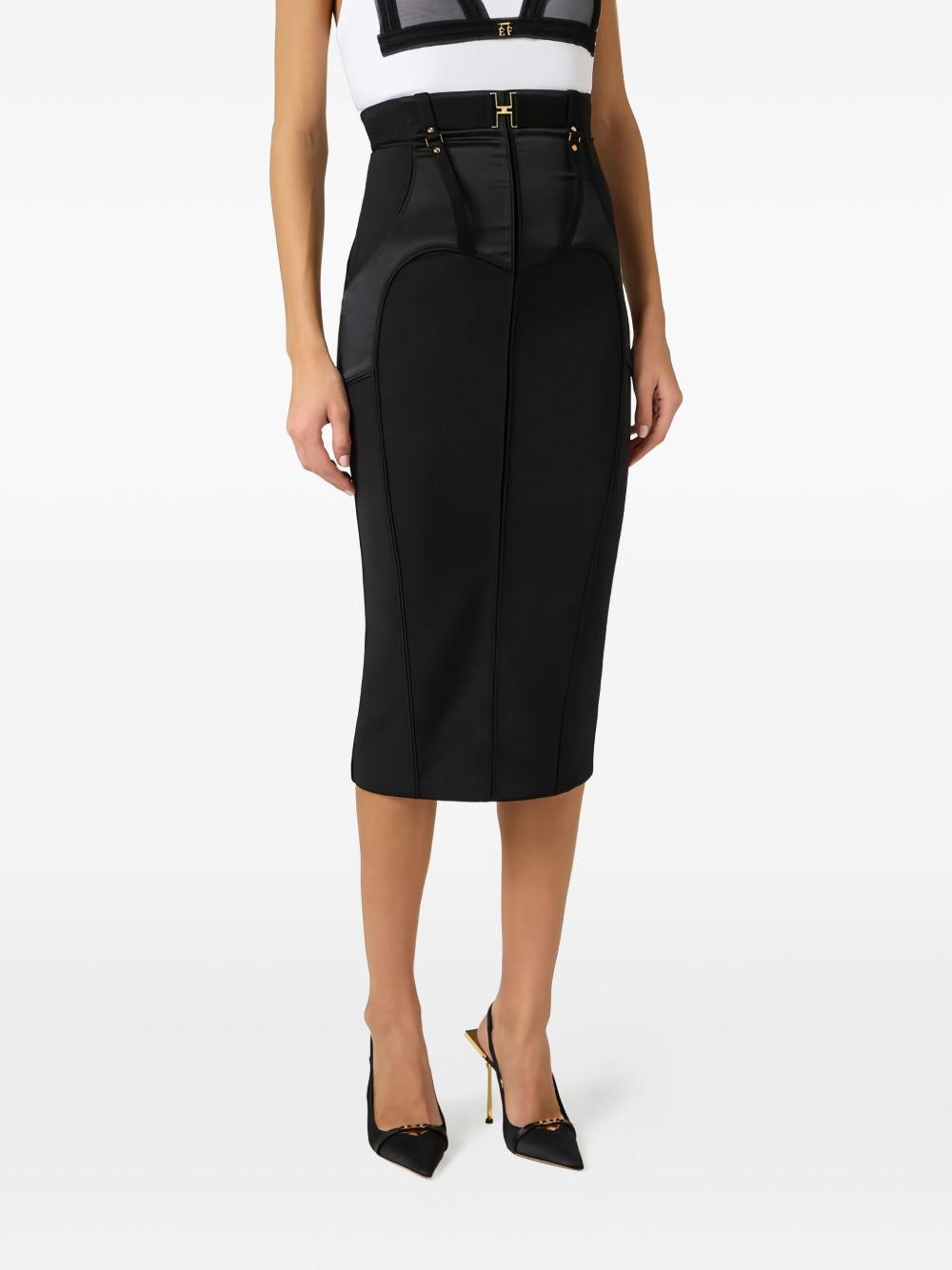 elisabetta franchi skirts black polyester elastane - women