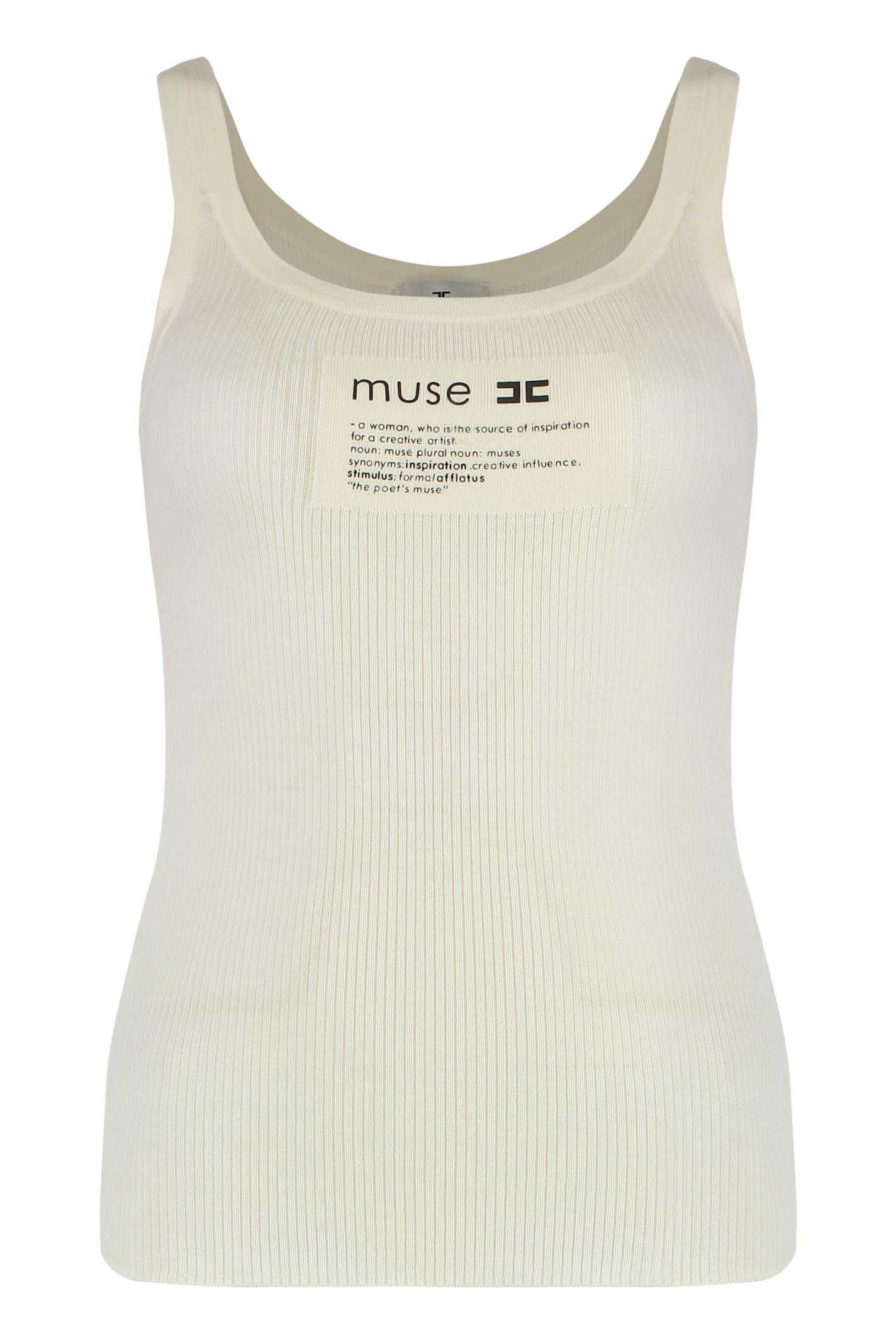 elisabetta franchi sleeveless top in cotton