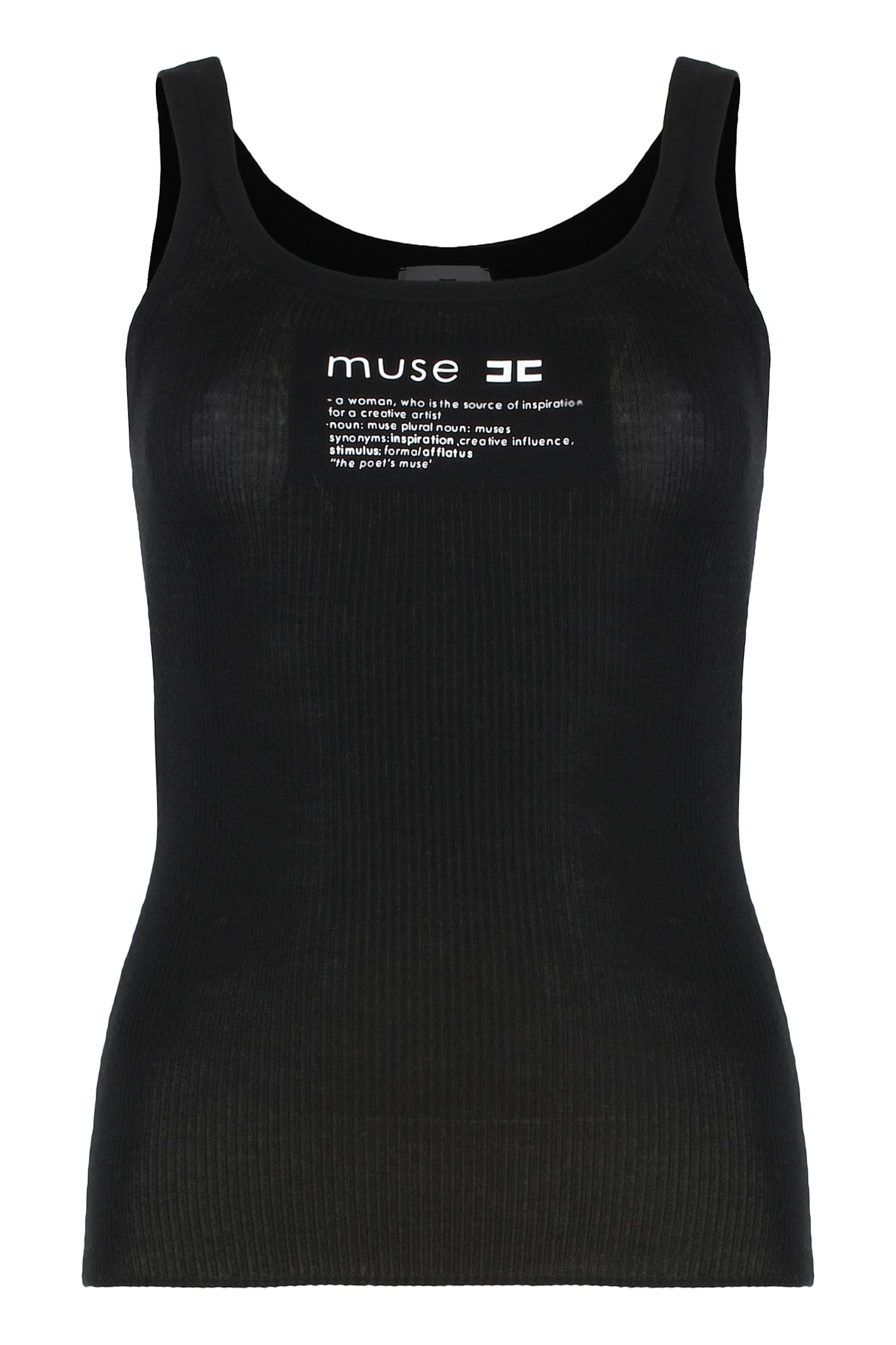 elisabetta franchi sleeveless top in cotton