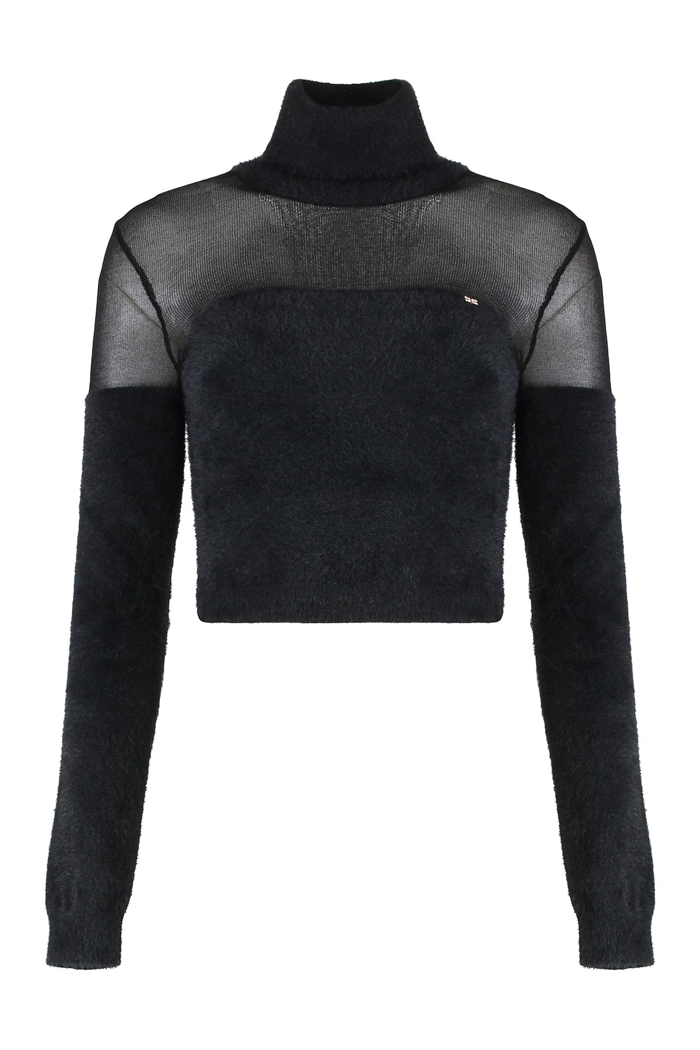 elisabetta franchi sweater with logo jewelry