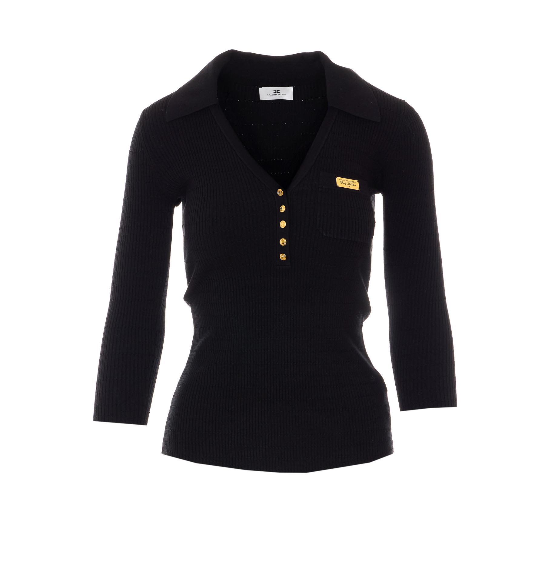 elisabetta franchi sweaters black lyocell - women