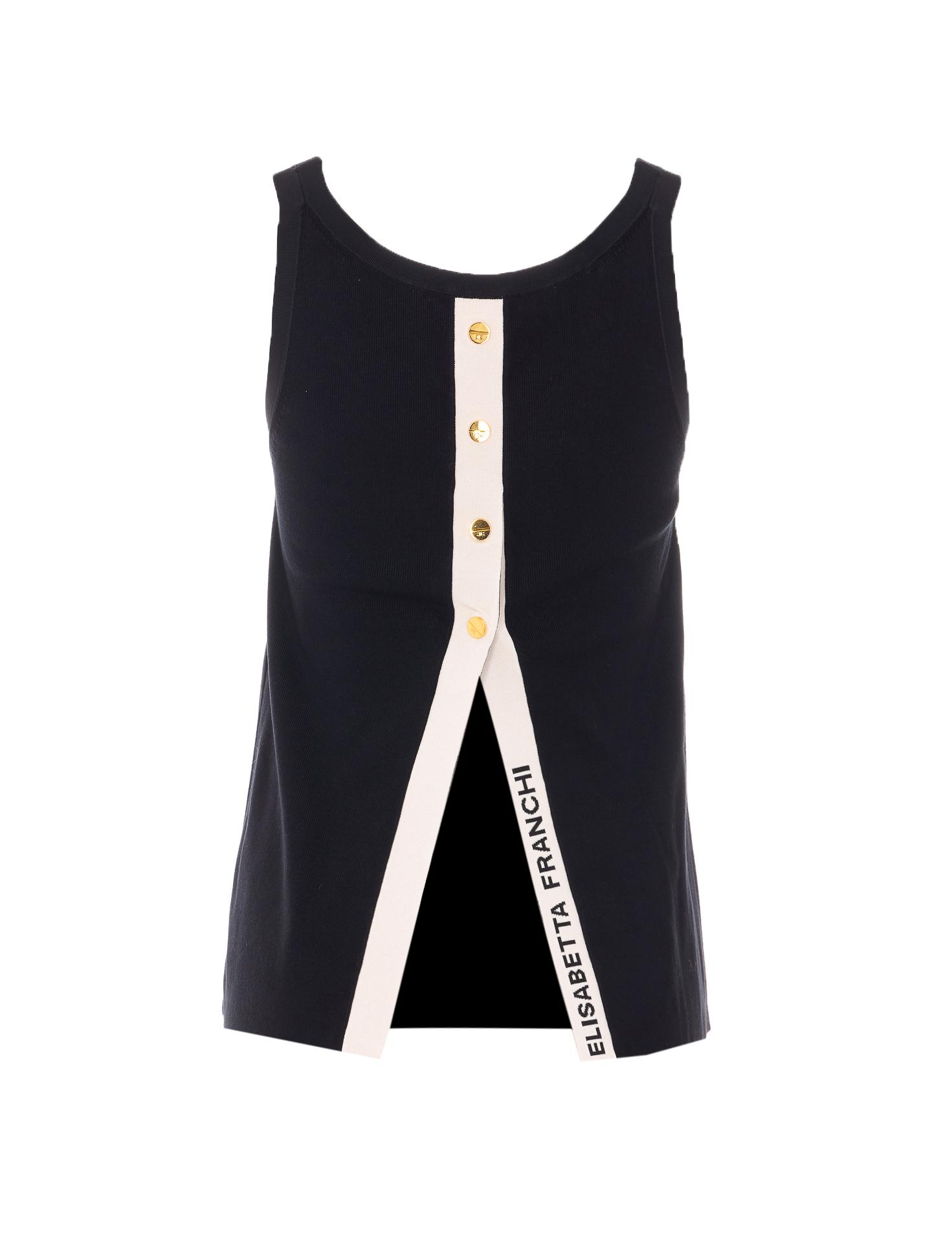 elisabetta franchi top black viscose - women
