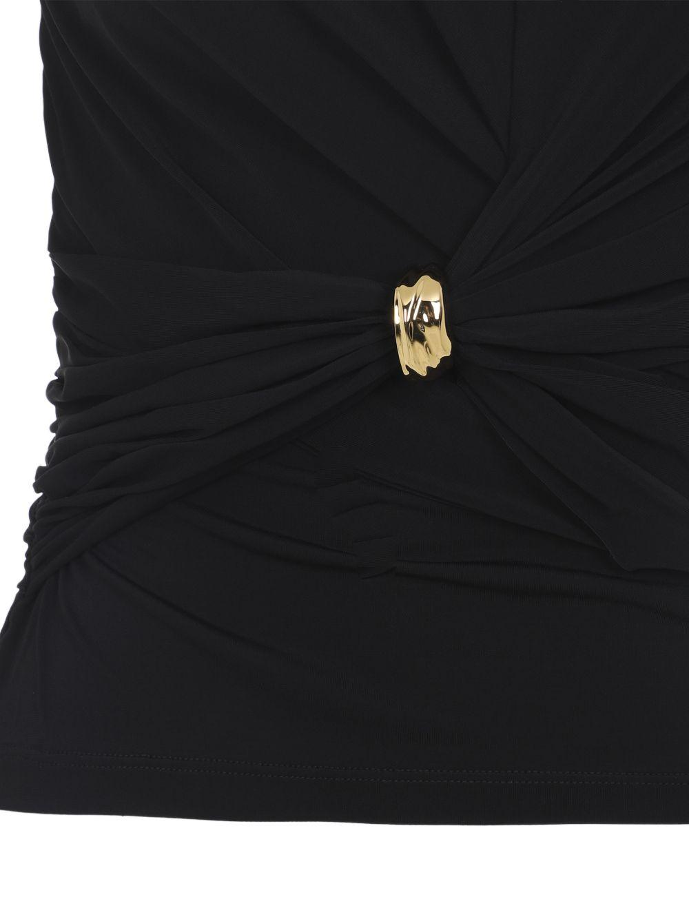 elisabetta franchi top black viscose elastane - women