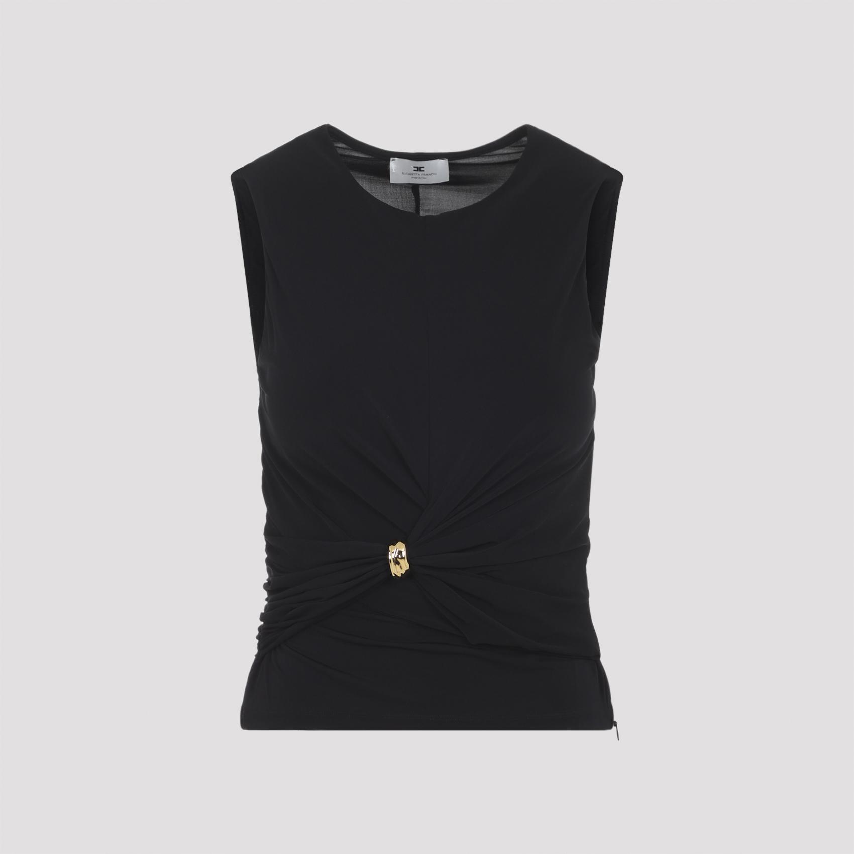 elisabetta franchi top black viscose elastane - women