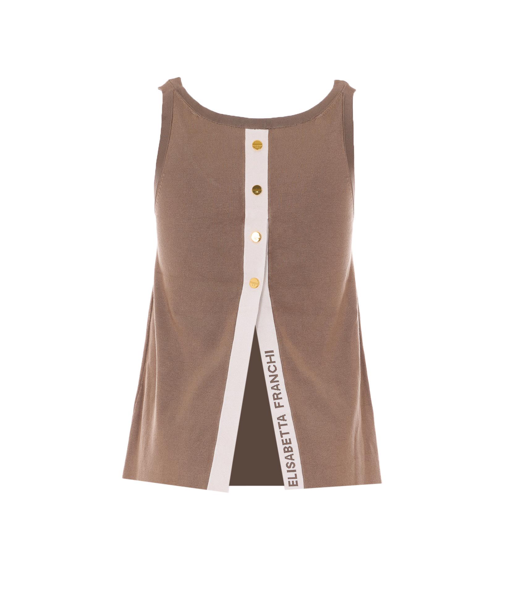 elisabetta franchi top brown viscose - women