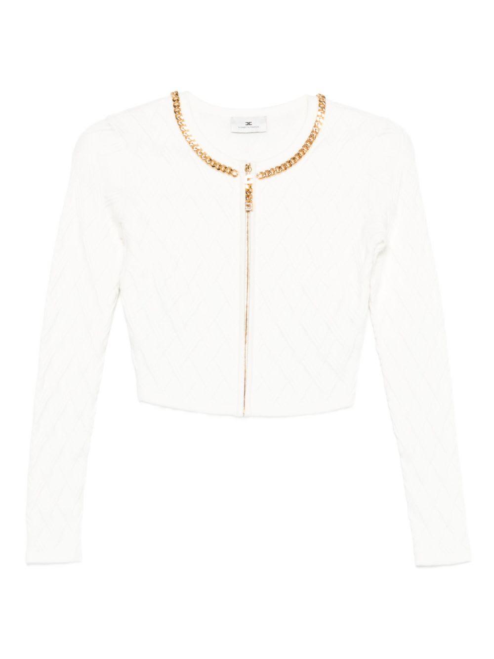 elisabetta franchi tricot cropped cardigan