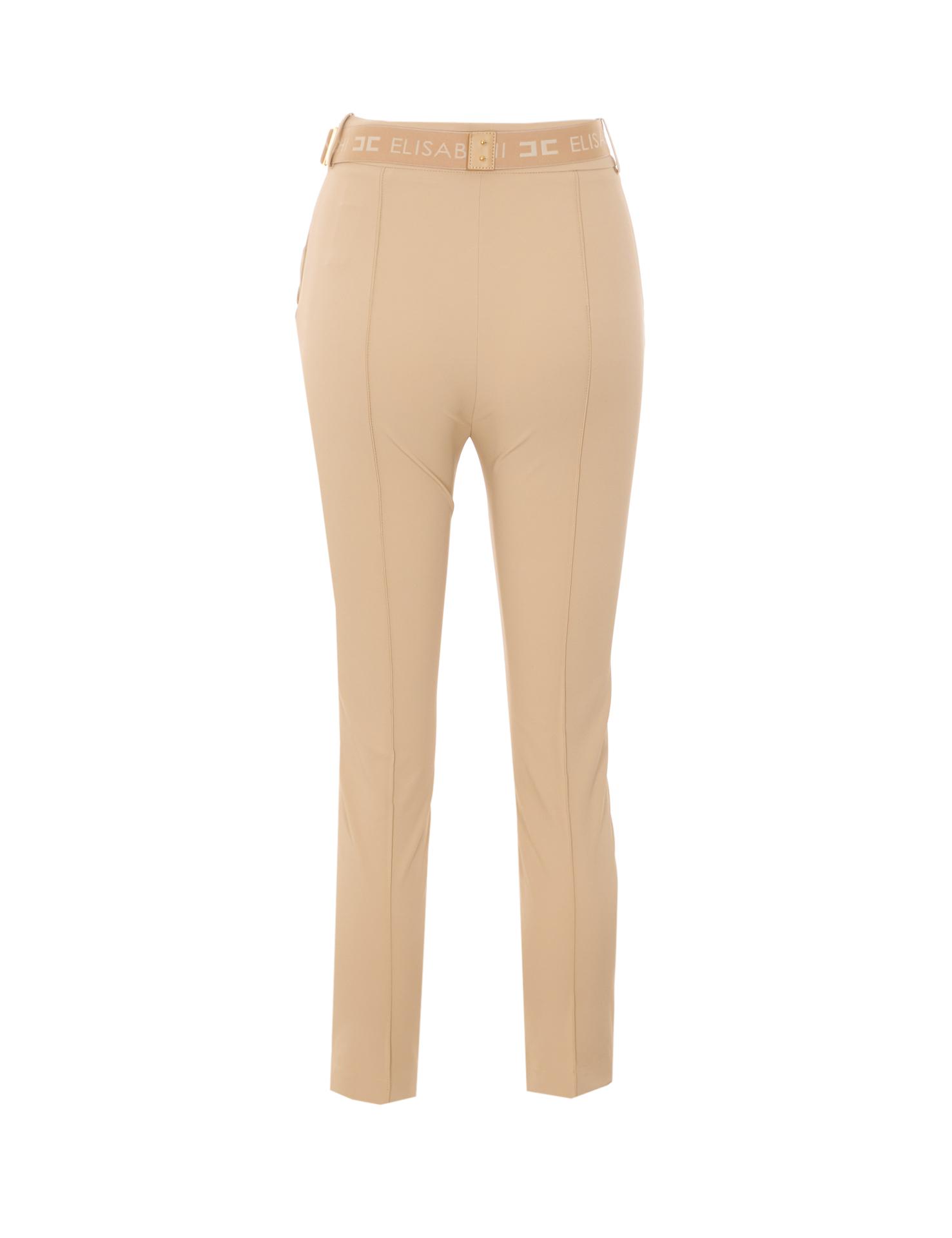 elisabetta franchi trousers beige polyamide - women