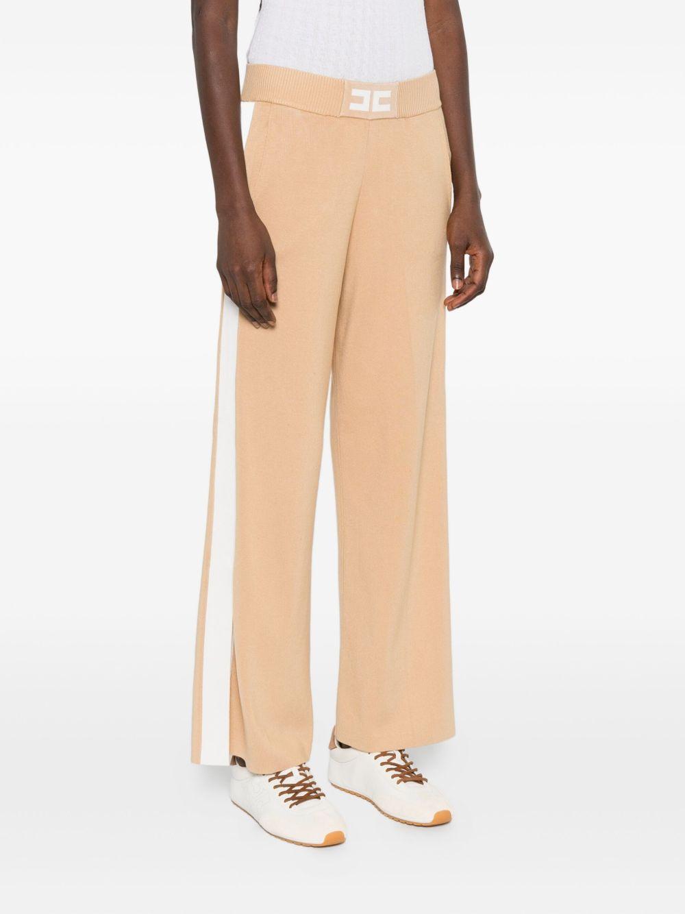 elisabetta franchi trousers beige viscose - women